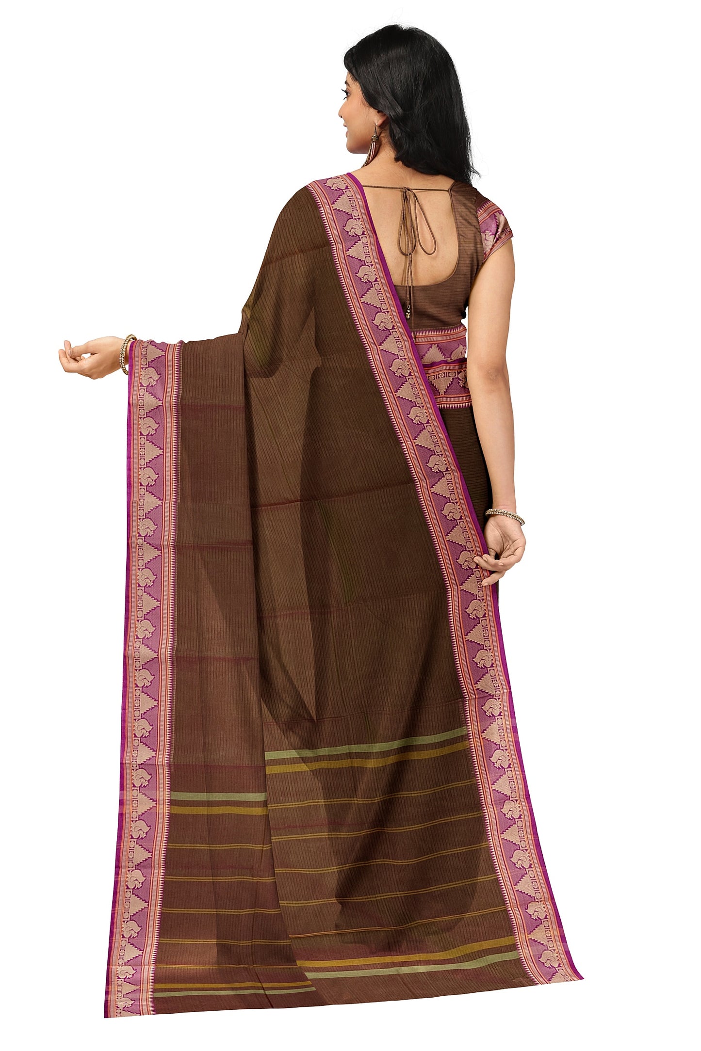 SENSAN Women’s  Kanchi Cotton Saree with Blouse Piece [SKU:784]