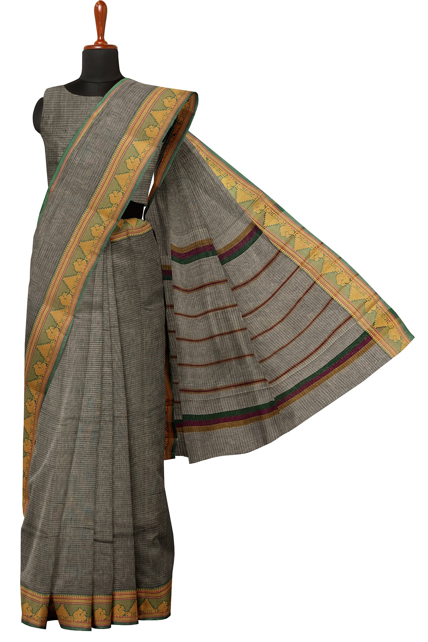 SENSAN Women’s  Kanchi Cotton Saree with Blouse Piece [SKU:784]