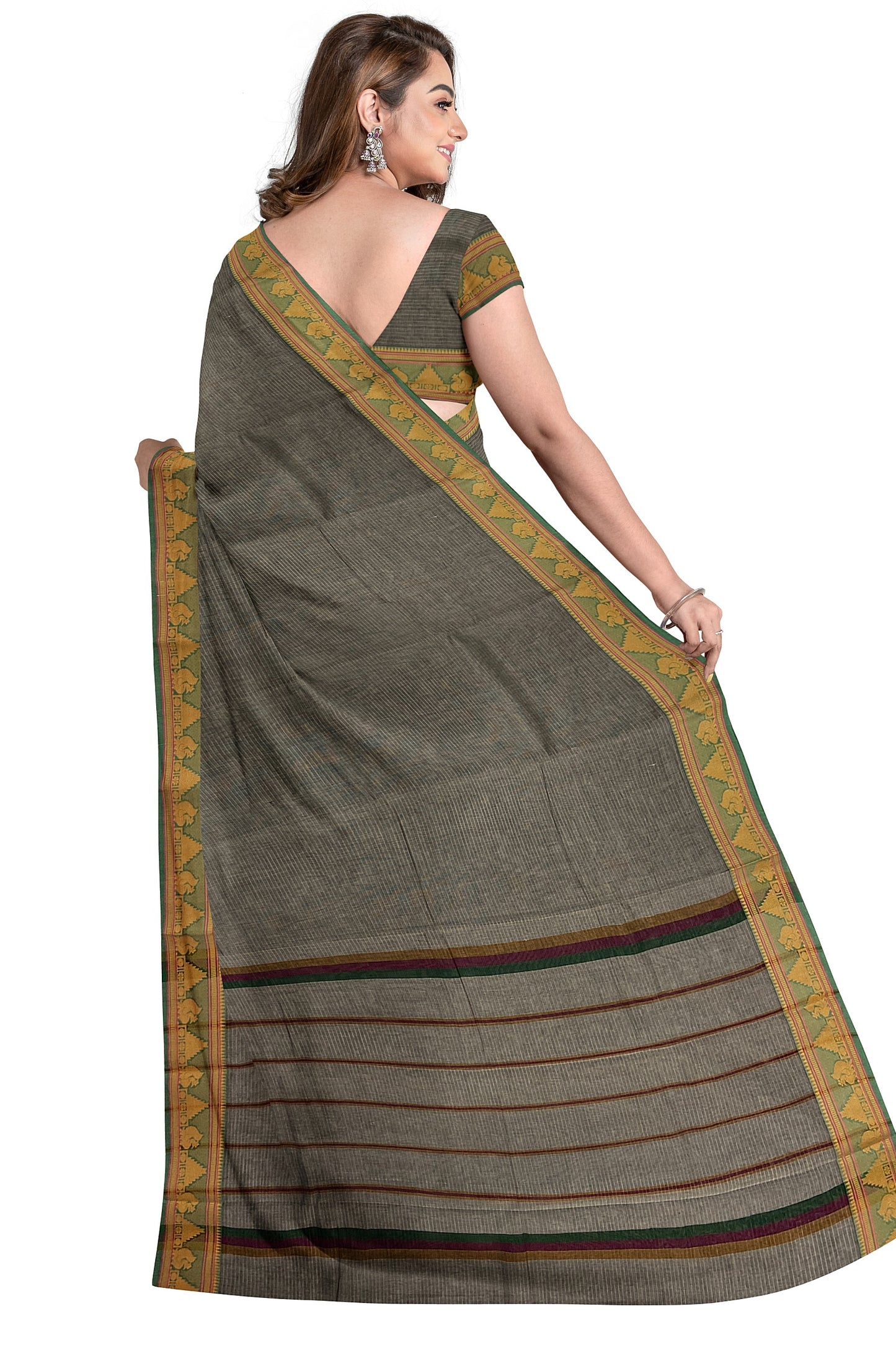 SENSAN Women’s  Kanchi Cotton Saree with Blouse Piece [SKU:784]