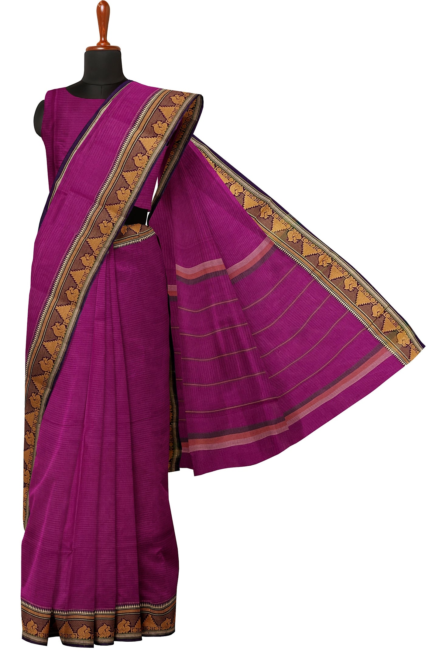 SENSAN Women’s  Kanchi Cotton Saree with Blouse Piece [SKU:784]