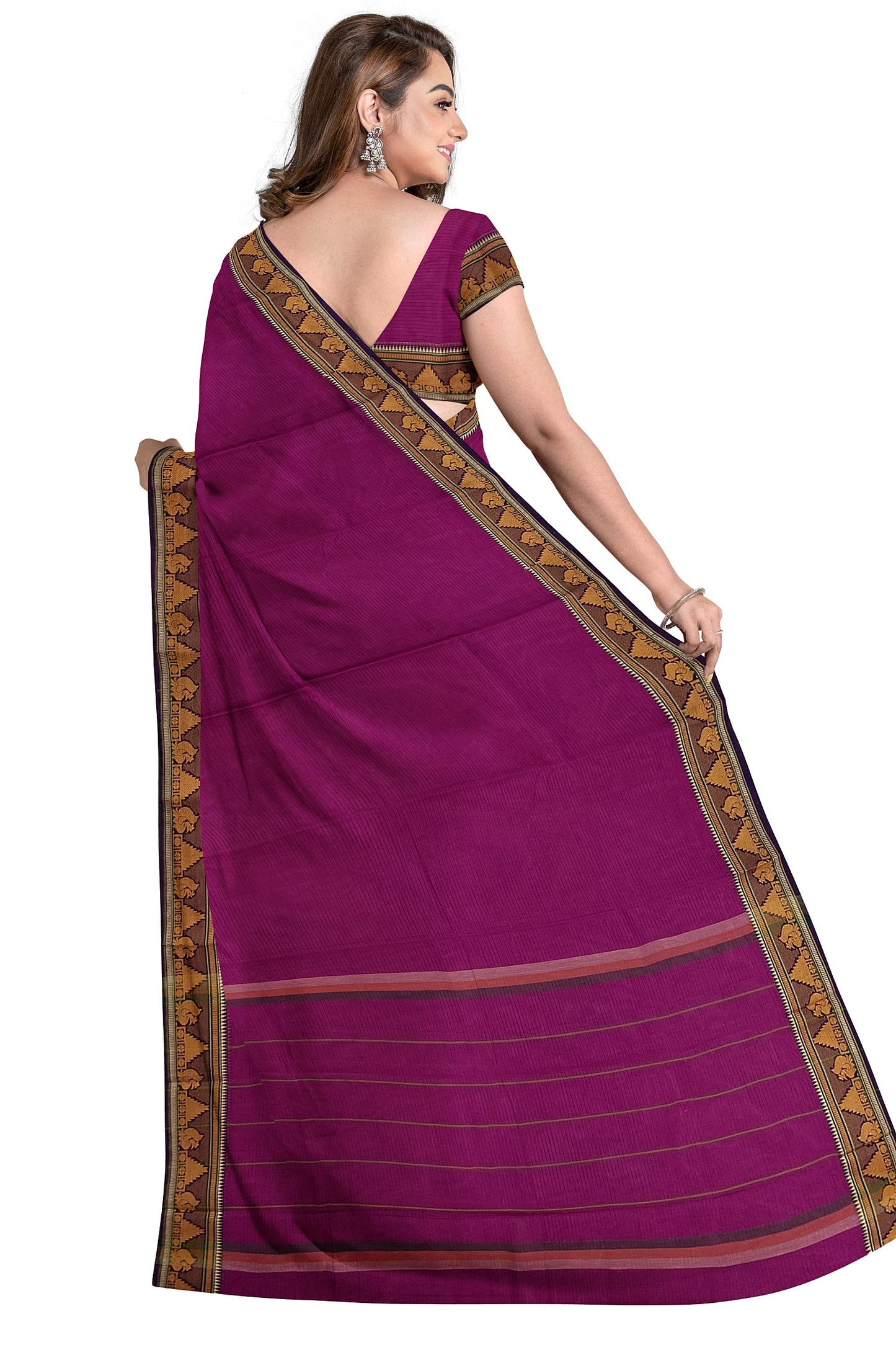 SENSAN Women’s  Kanchi Cotton Saree with Blouse Piece [SKU:784]