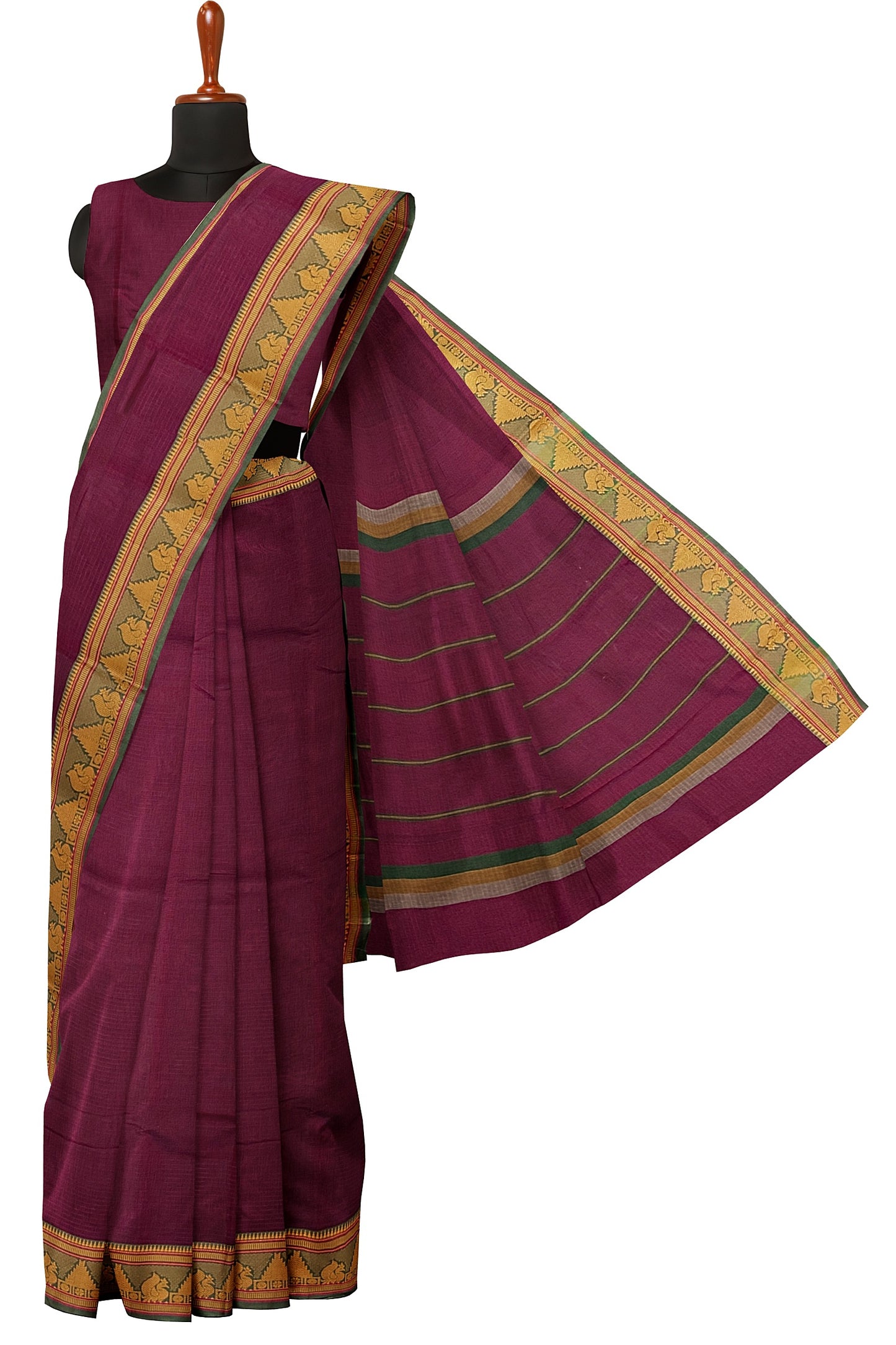 SENSAN Women’s  Kanchi Cotton Saree with Blouse Piece [SKU:784]