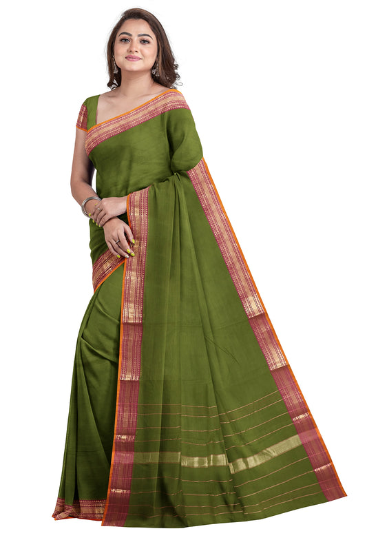SENSAN Women’s  Kanchi Cotton Saree with Blouse Piece [SKU:788]