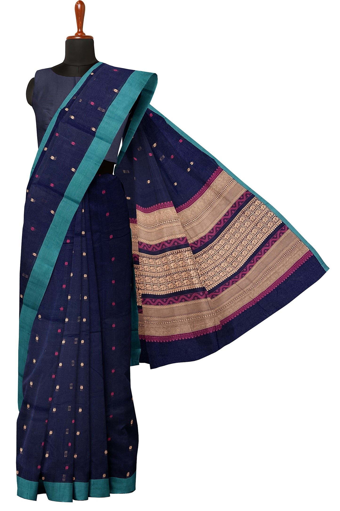 SENSAN Women’s Kanchi Cotton Saree with Blouse Piece [SKU:790]
