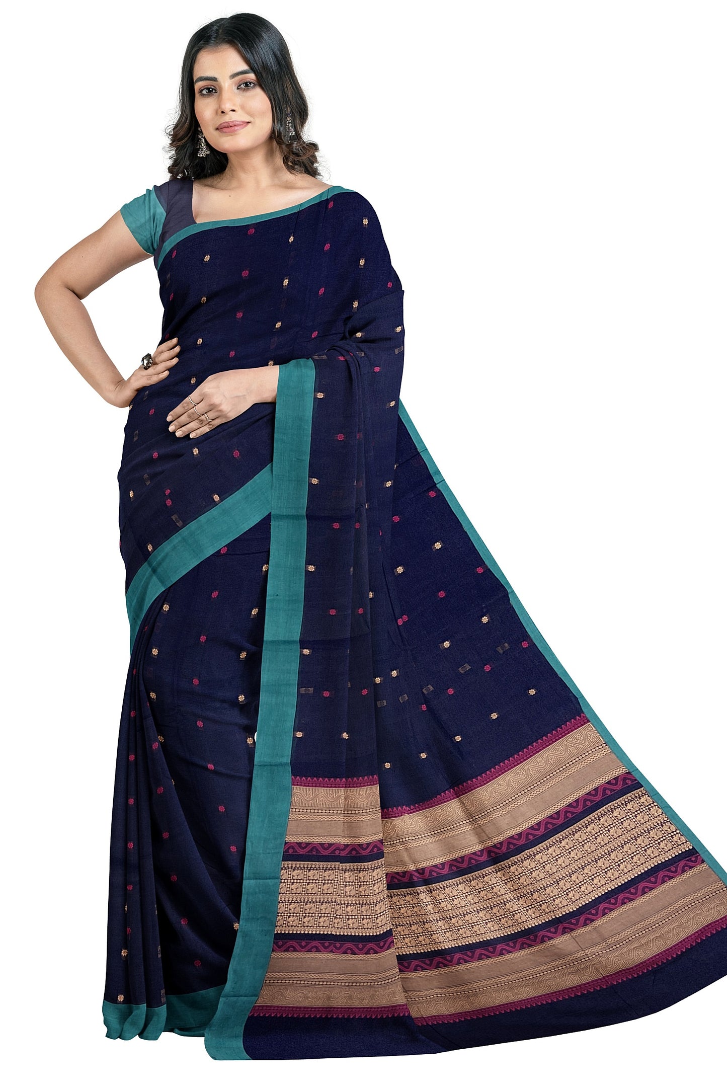 SENSAN Women’s Kanchi Cotton Saree with Blouse Piece [SKU:790]