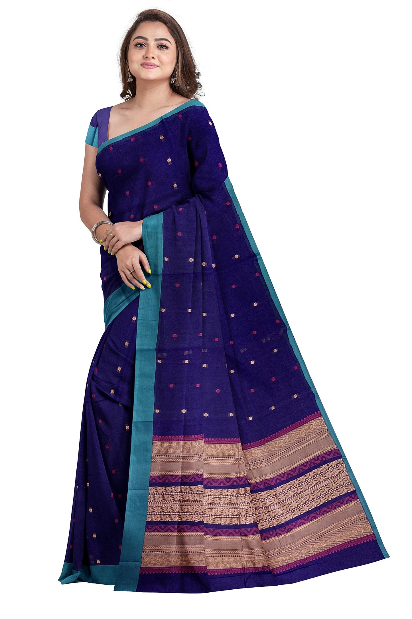 SENSAN Women’s Kanchi Cotton Saree with Blouse Piece [SKU:790]