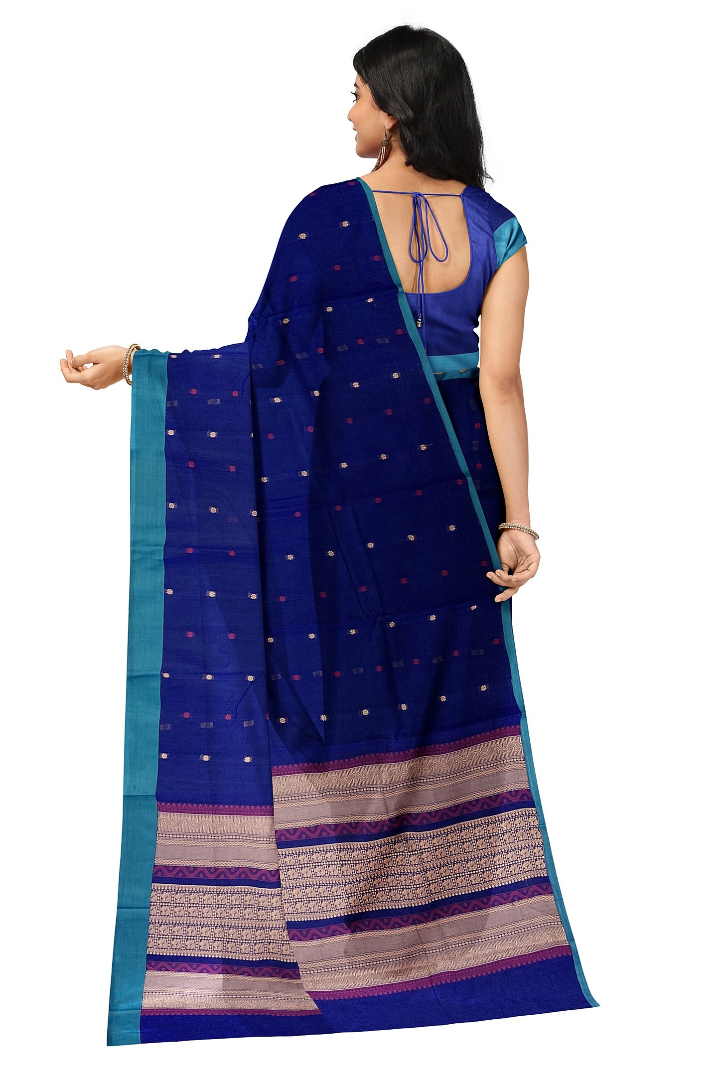SENSAN Women’s Kanchi Cotton Saree with Blouse Piece [SKU:790]