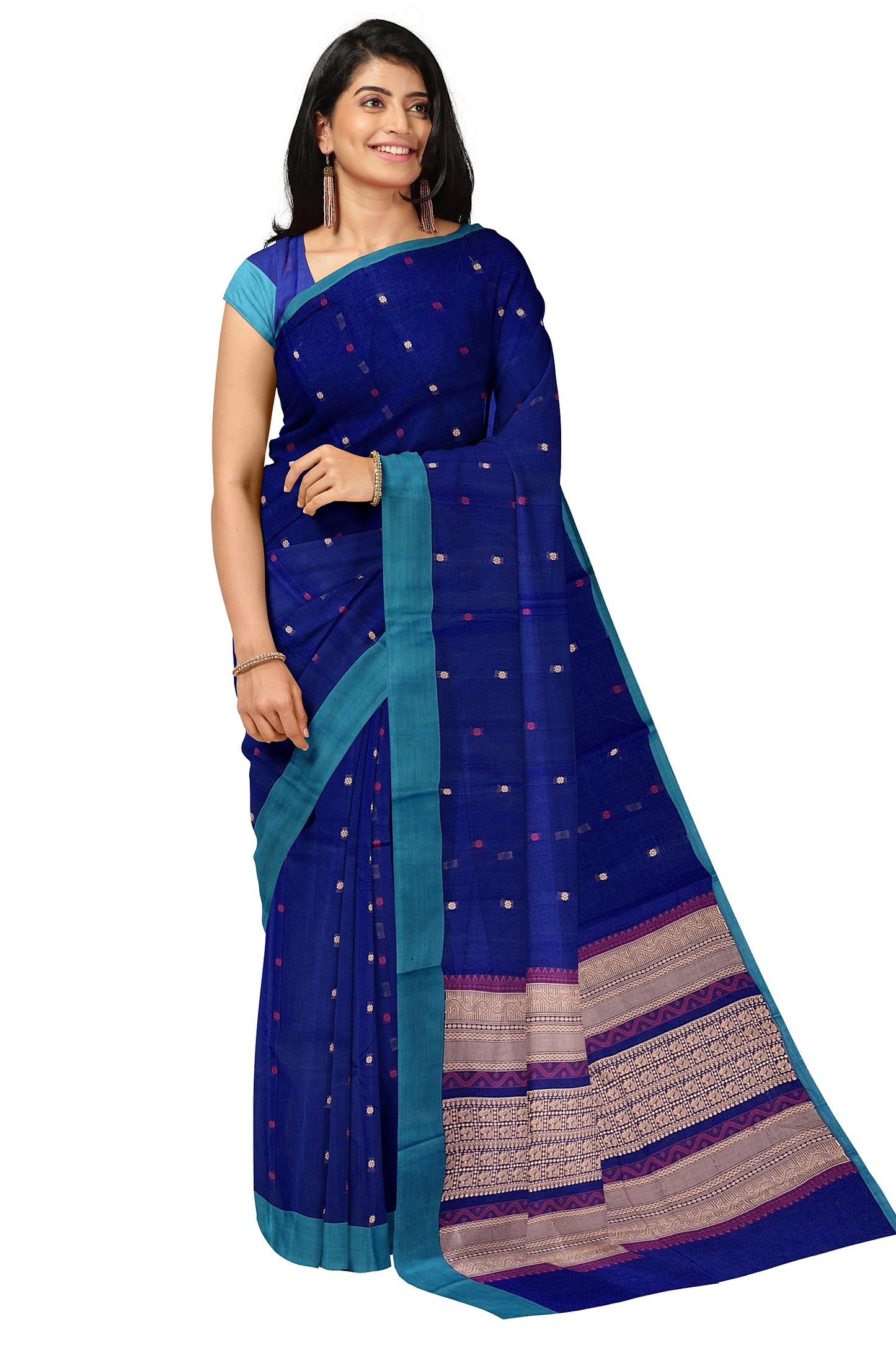 SENSAN Women’s Kanchi Cotton Saree with Blouse Piece [SKU:790]