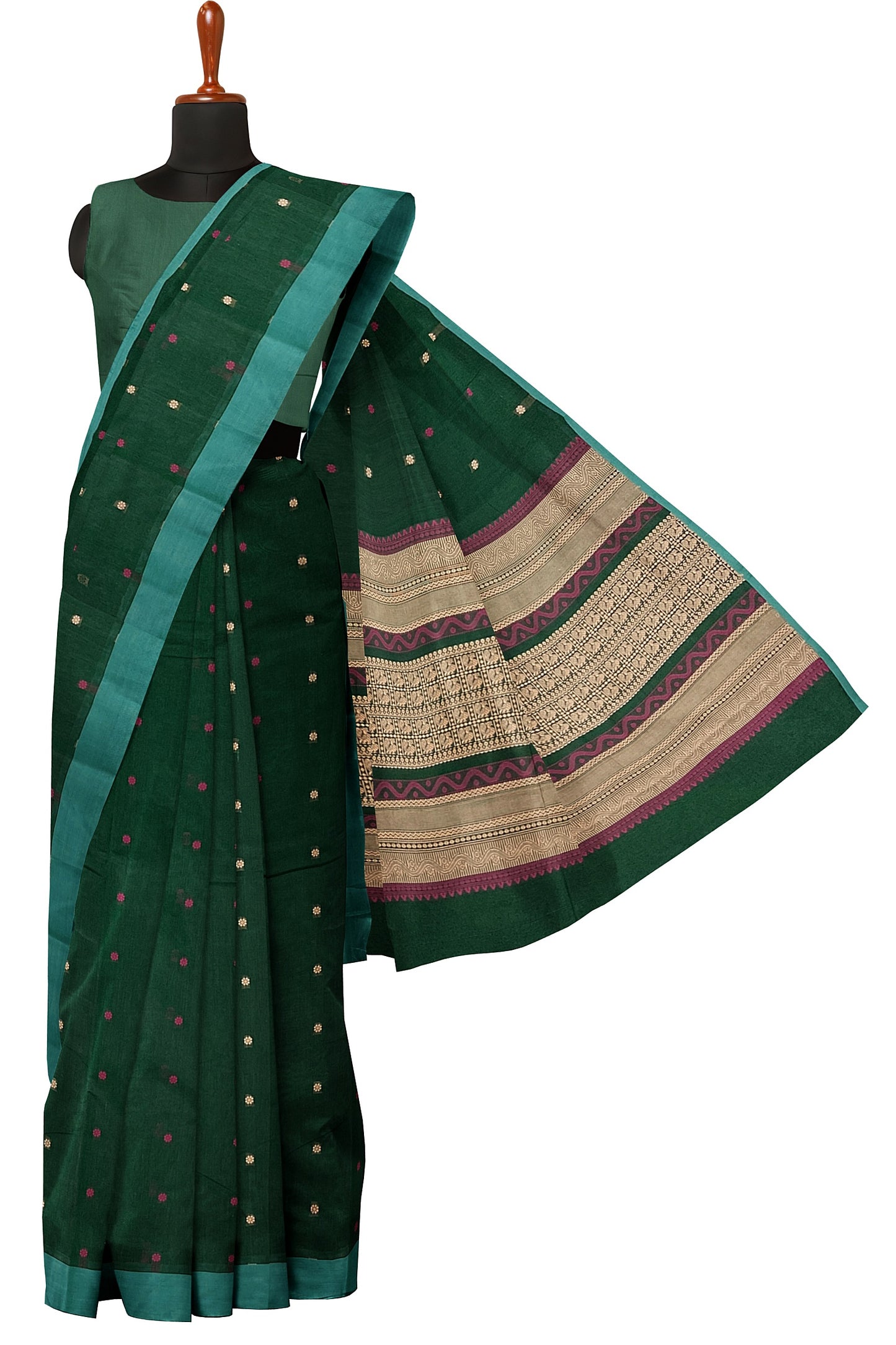 SENSAN Women’s Kanchi Cotton Saree with Blouse Piece [SKU:790]