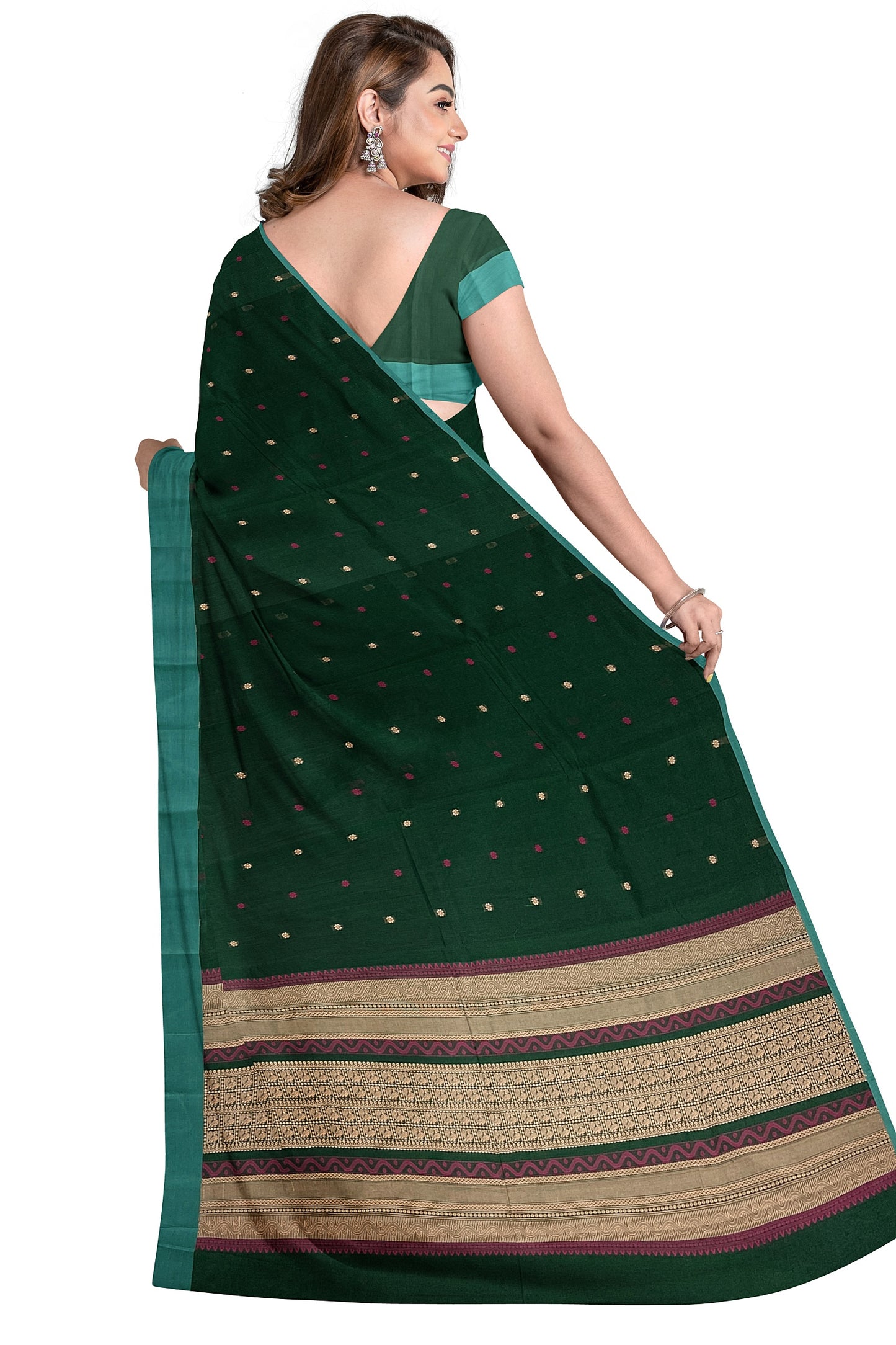SENSAN Women’s Kanchi Cotton Saree with Blouse Piece [SKU:790]