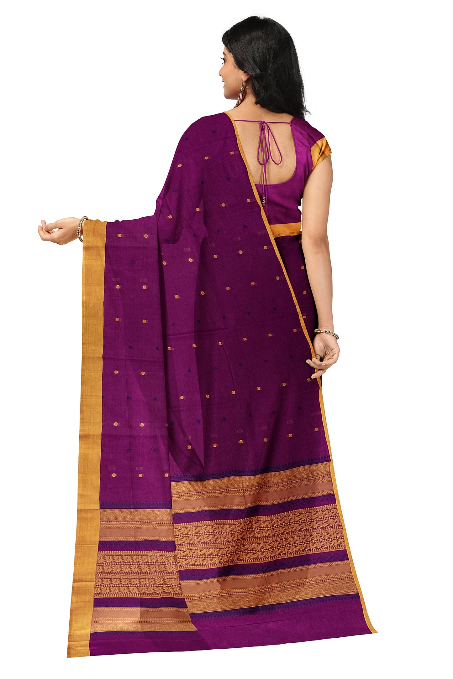 SENSAN Women’s Kanchi Cotton Saree with Blouse Piece [SKU:790]