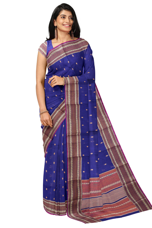 SENSAN Women’s  Kanchi Cotton Saree with Blouse Piece [SKU:807]