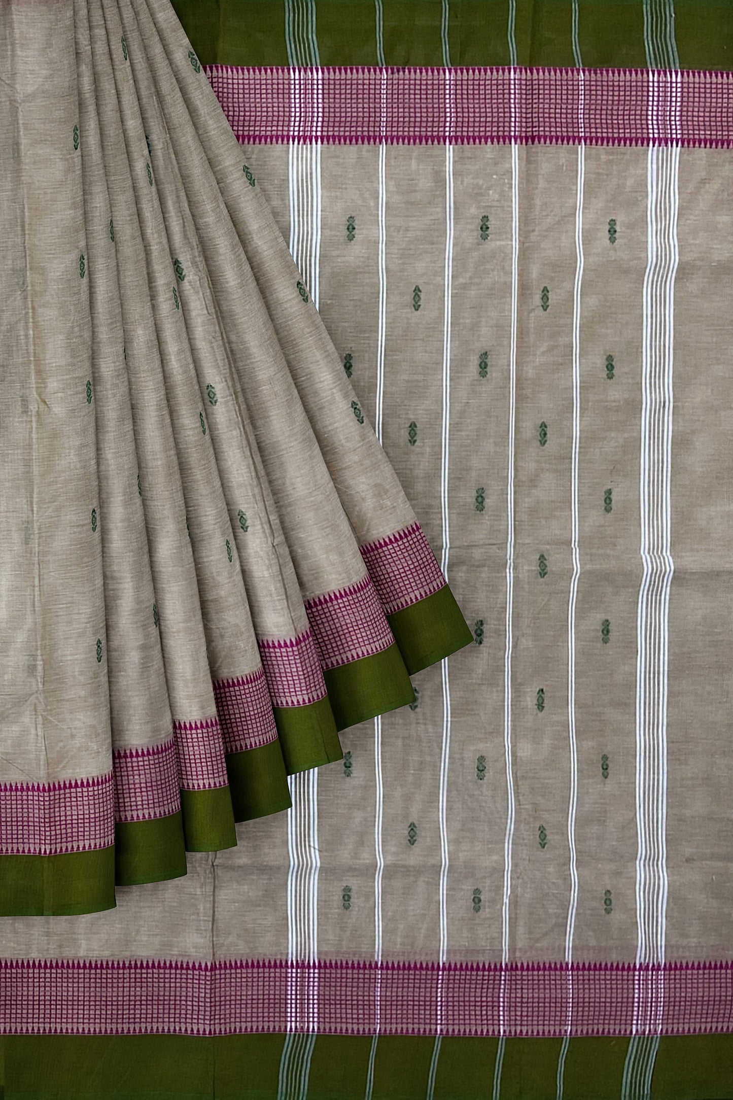 SENSAN Women’s Handloom Chettinad Cotton Saree without Blouse Piece [SKU:4012]