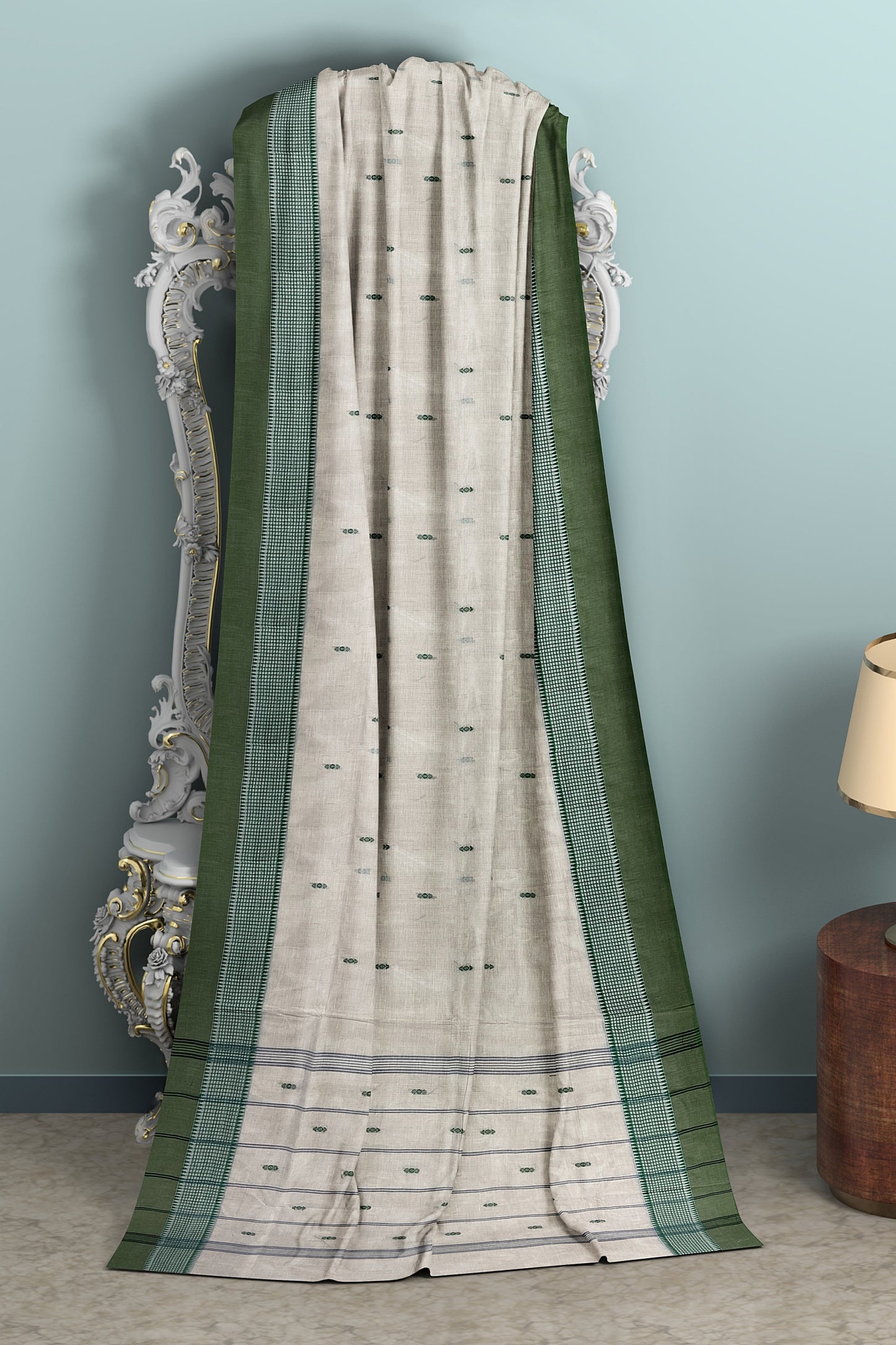 SENSAN Women’s Handloom Chettinad Cotton Saree without Blouse Piece [SKU:4012]