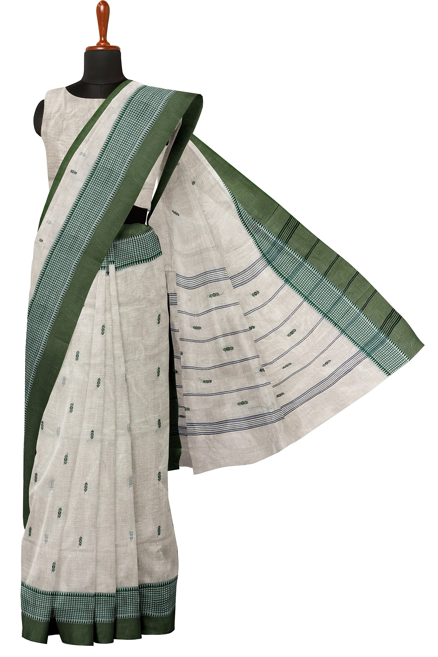 SENSAN Women’s Handloom Chettinad Cotton Saree without Blouse Piece [SKU:4012]