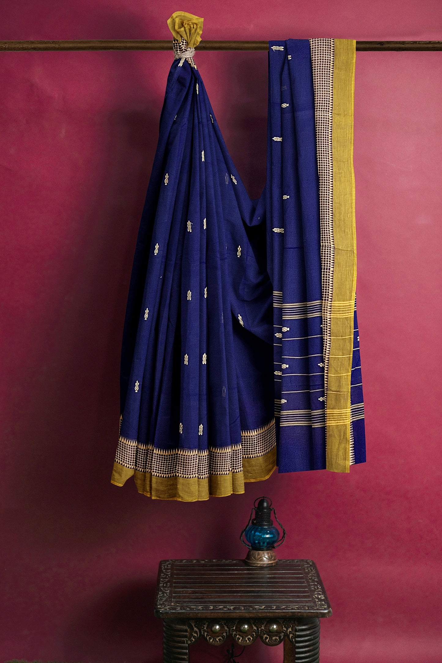 SENSAN Women’s Handloom Chettinad Cotton Saree without Blouse Piece [SKU:4012]