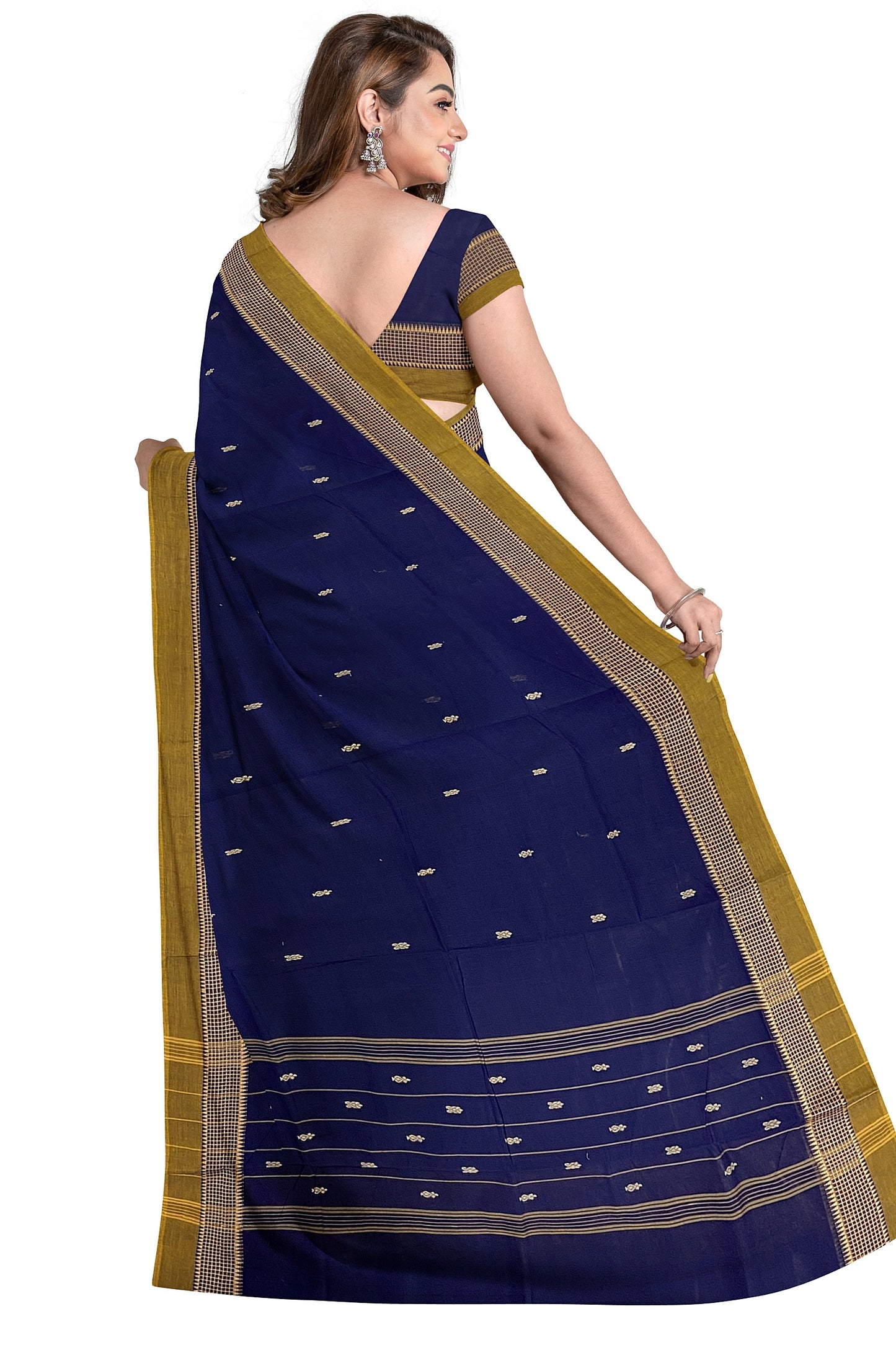 SENSAN Women’s Handloom Chettinad Cotton Saree without Blouse Piece [SKU:4012]