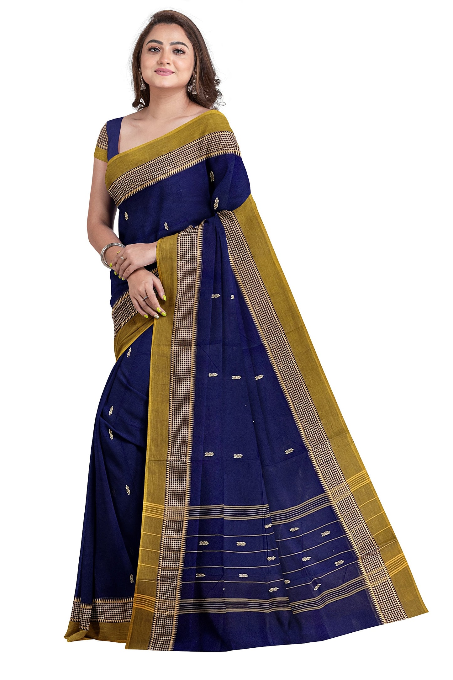SENSAN Women’s Handloom Chettinad Cotton Saree without Blouse Piece [SKU:4012]