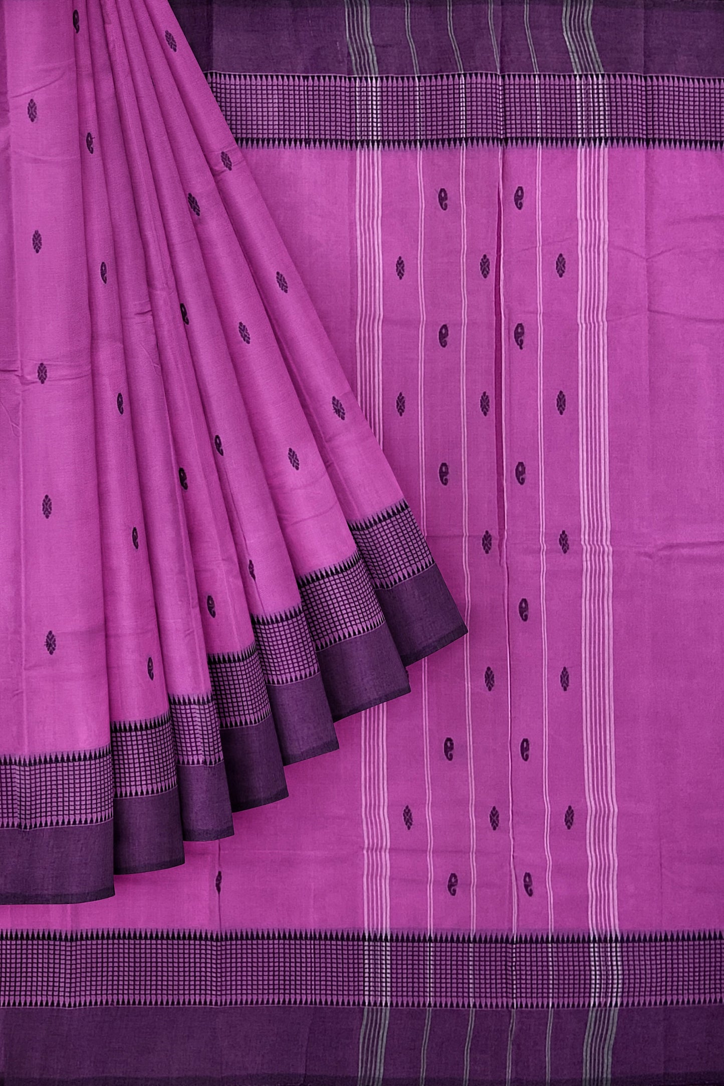 SENSAN Women’s Handloom Chettinad Cotton Saree without Blouse Piece [SKU:4012]