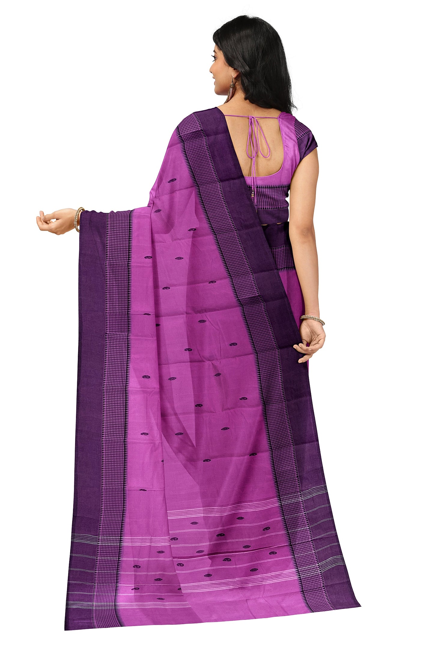 SENSAN Women’s Handloom Chettinad Cotton Saree without Blouse Piece [SKU:4012]