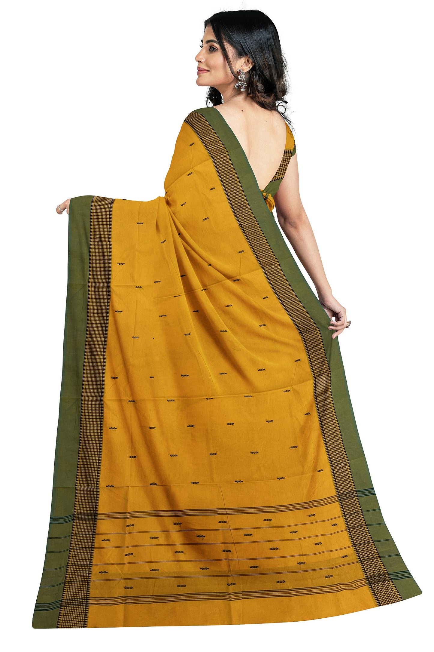 SENSAN Women’s Handloom Chettinad Cotton Saree without Blouse Piece [SKU:4012]