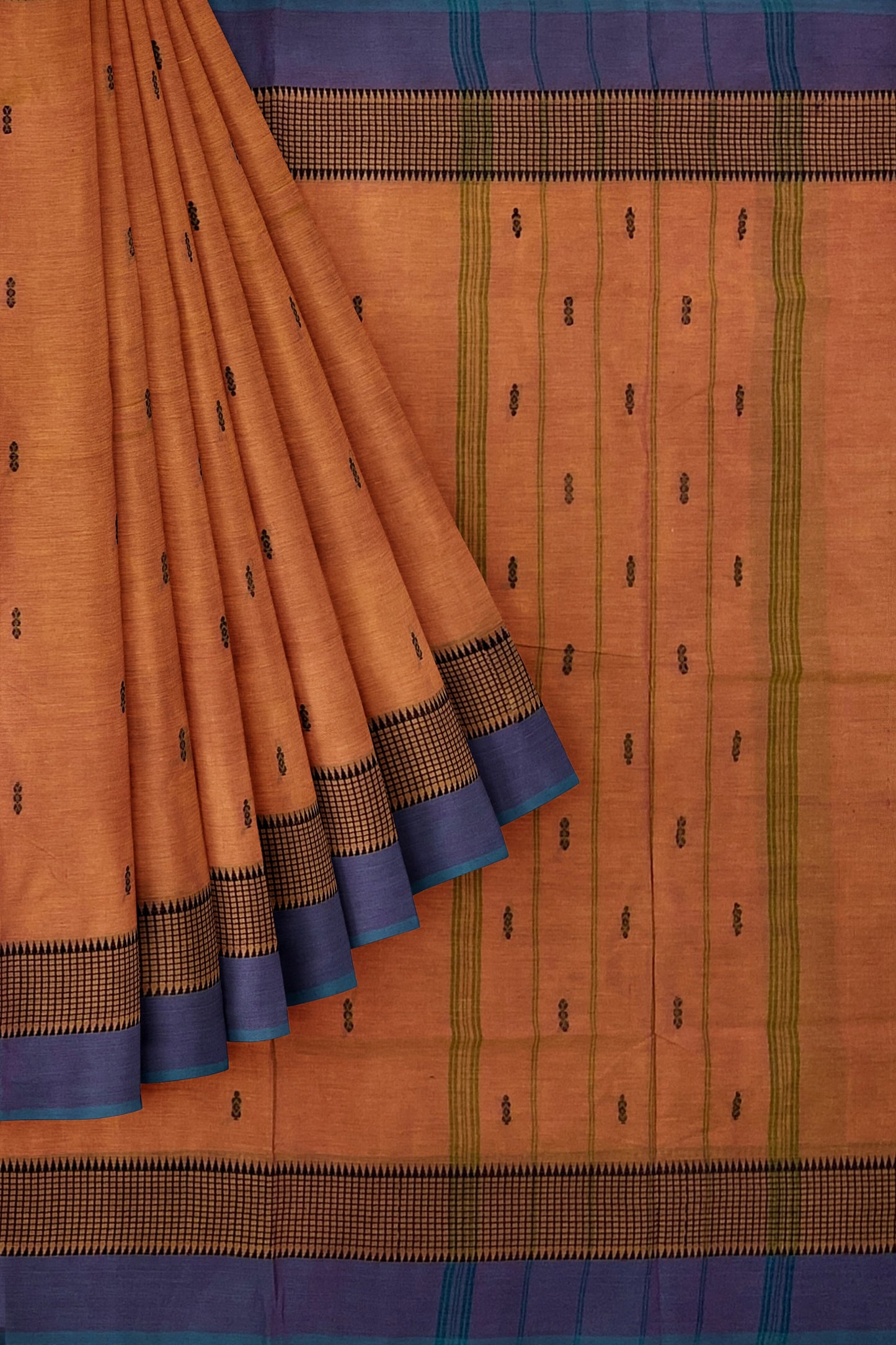 SENSAN Women’s Handloom Chettinad Cotton Saree without Blouse Piece [SKU:4012]