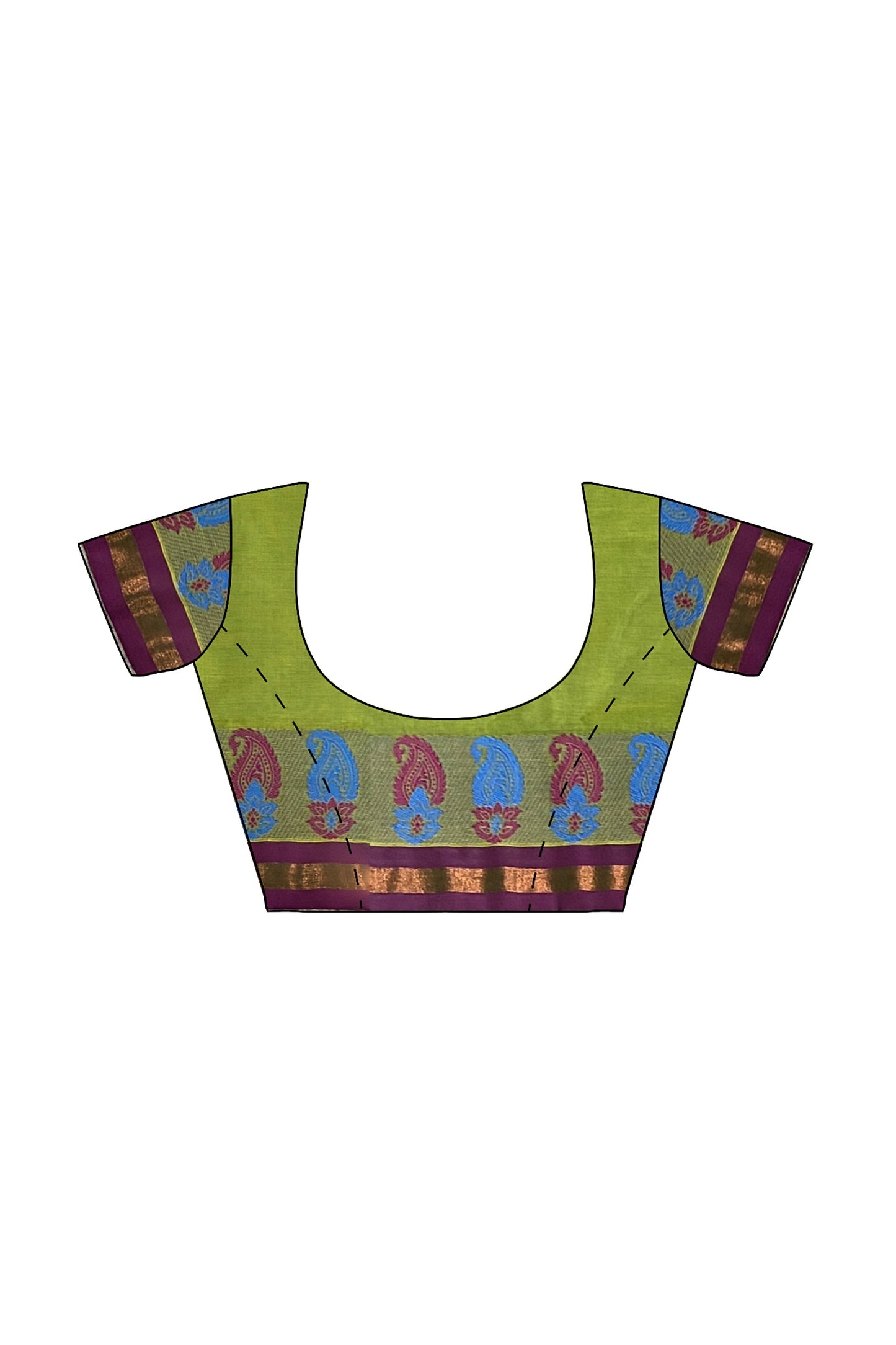 SENSAN Women’s Handloom Chettinad Cotton Saree with Blouse Piece [SKU:4015.2]