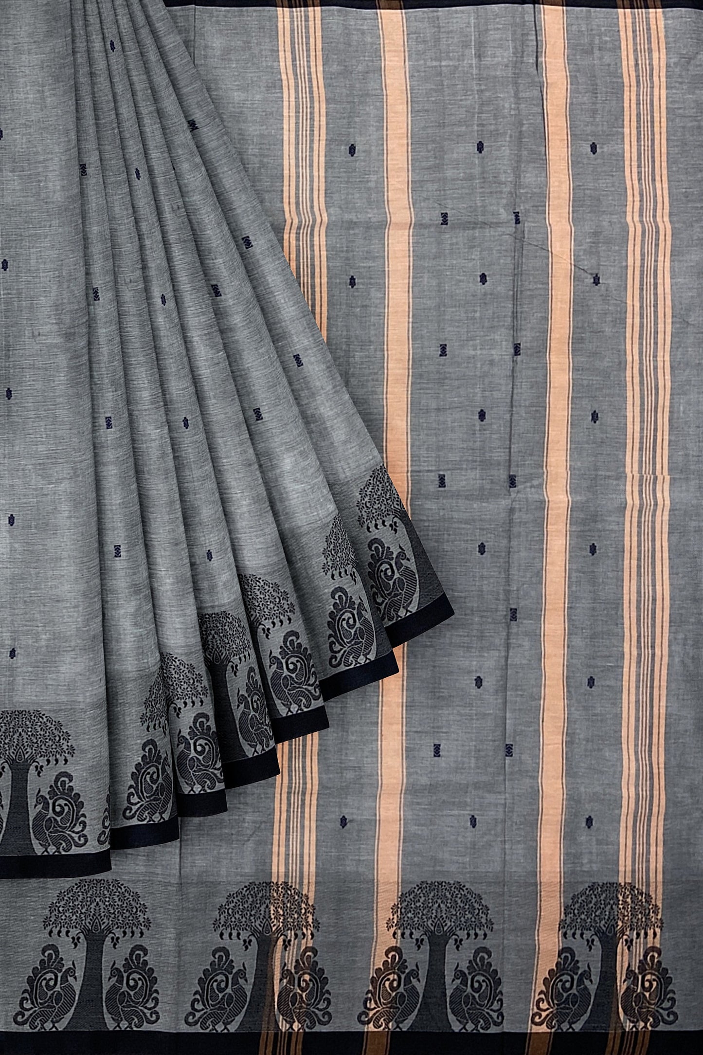 SENSAN Women’s Handloom Chettinad Cotton Saree with Blouse Piece [SKU:4015]