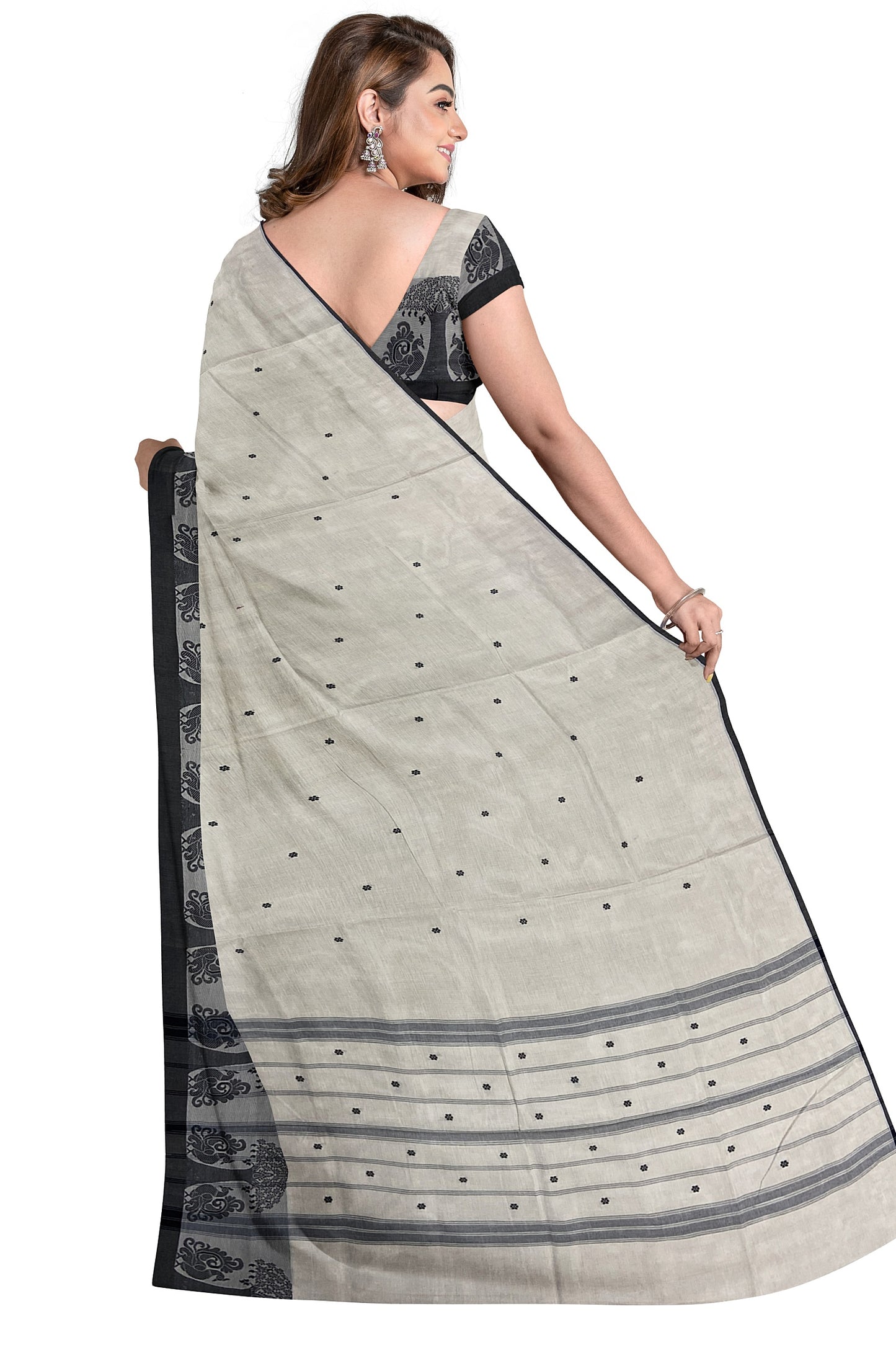 SENSAN Women’s Handloom Chettinad Cotton Saree with Blouse Piece [SKU:4015]