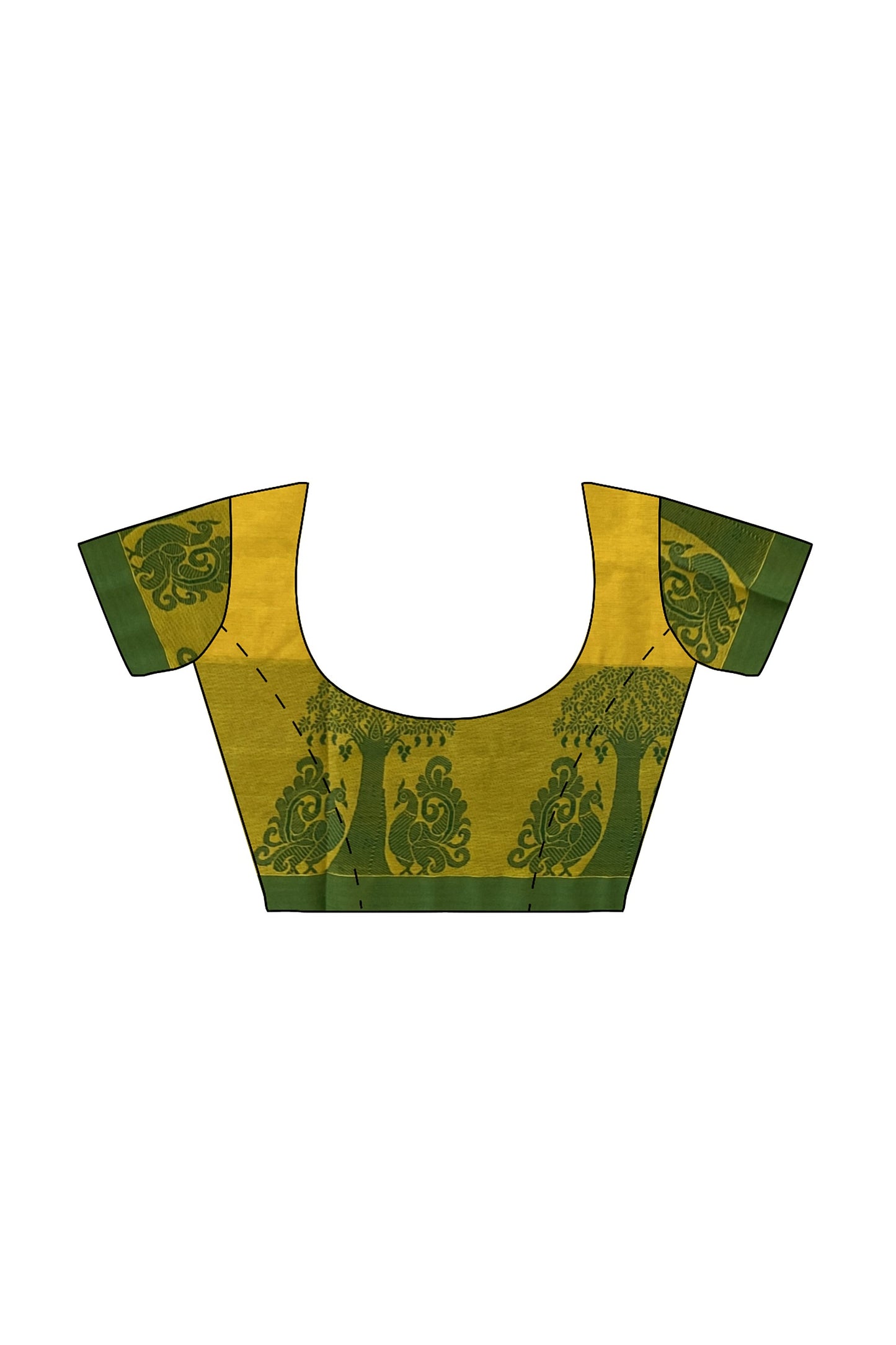 SENSAN Women’s Handloom Chettinad Cotton Saree with Blouse Piece [SKU:4015]