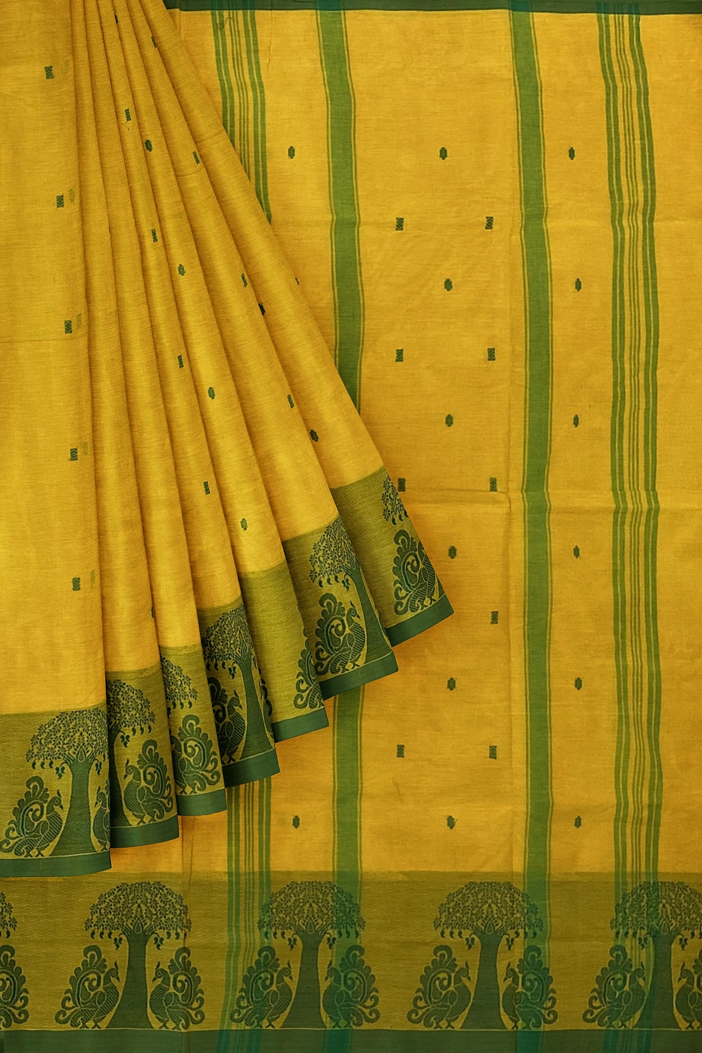 SENSAN Women’s Handloom Chettinad Cotton Saree with Blouse Piece [SKU:4015]