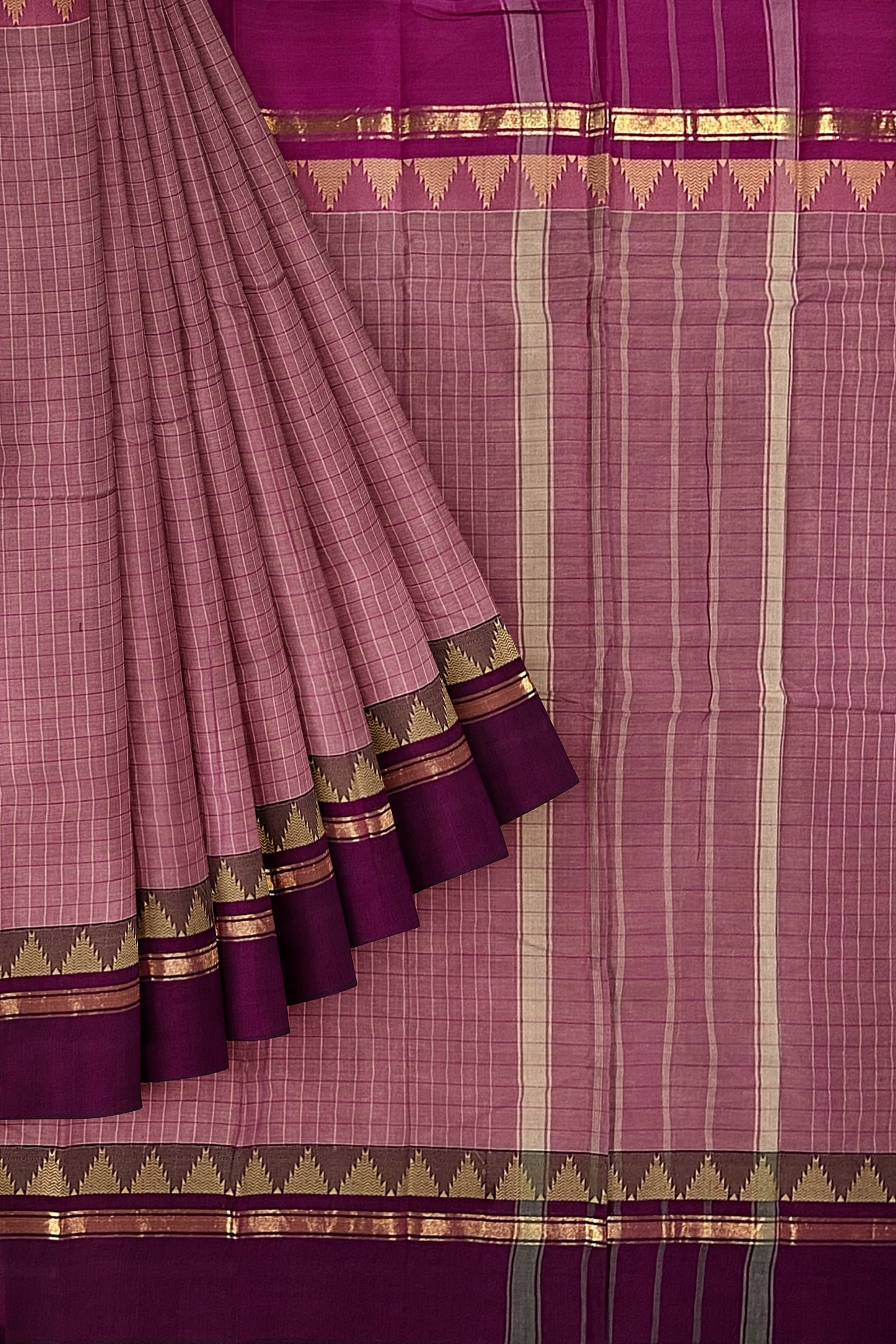 SENSAN Women’s Handloom Chettinad Cotton Saree without Blouse Piece [SKU:4101.1]
