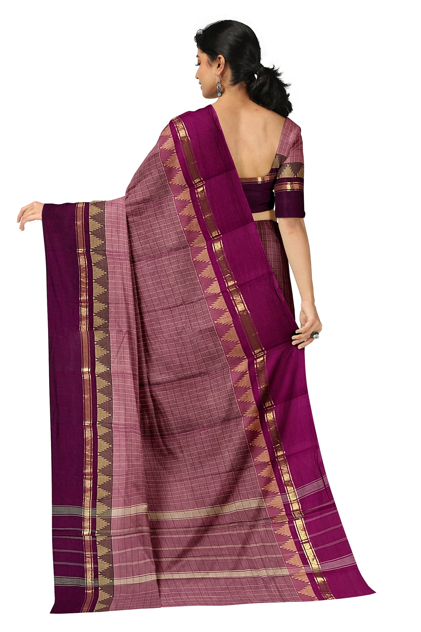SENSAN Women’s Handloom Chettinad Cotton Saree without Blouse Piece [SKU:4101.1]