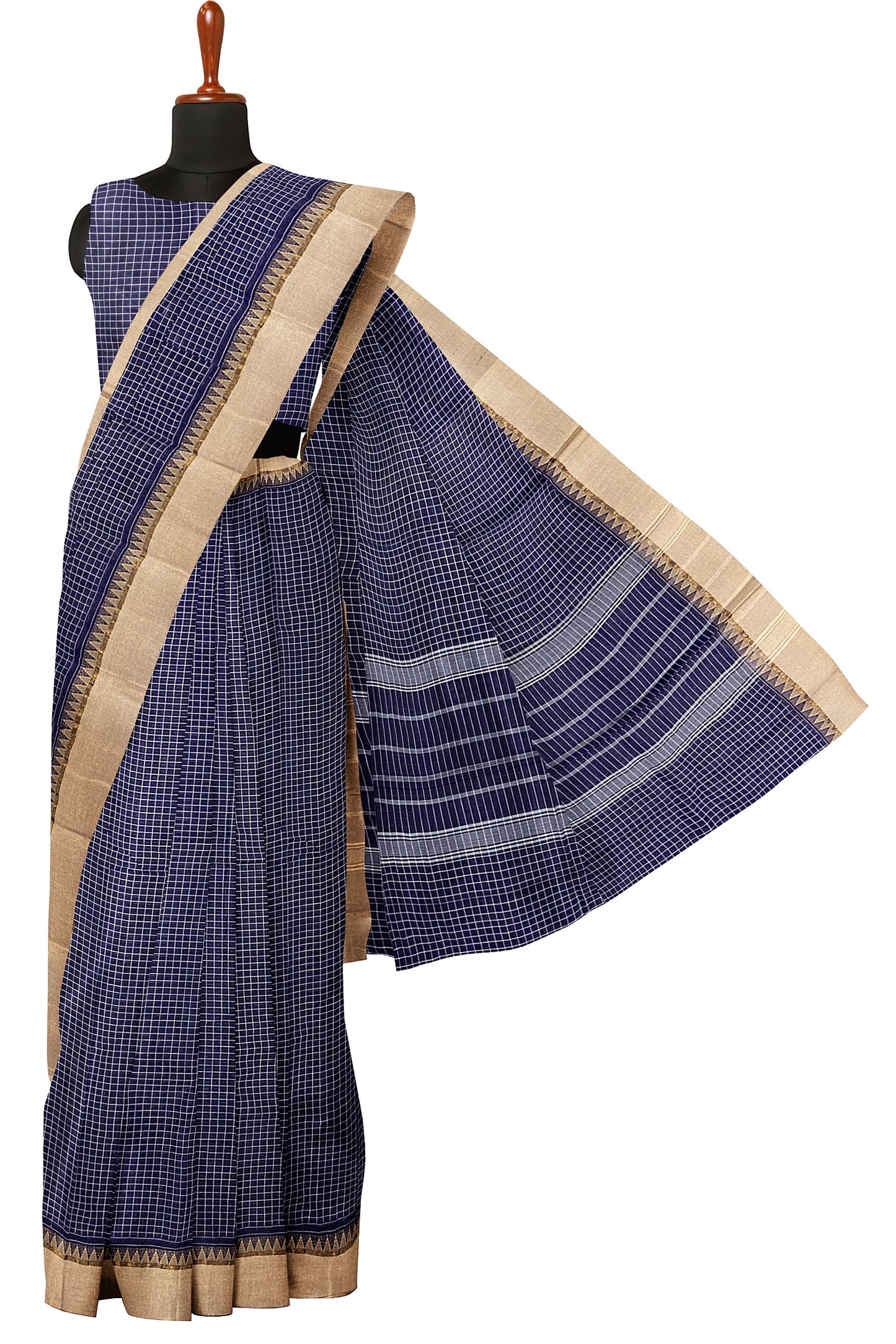 SENSAN Women’s Handloom Chettinad Cotton Saree without Blouse Piece [SKU:4101]