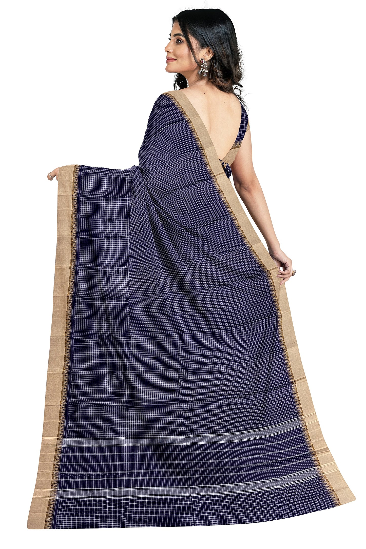 SENSAN Women’s Handloom Chettinad Cotton Saree without Blouse Piece [SKU:4101]