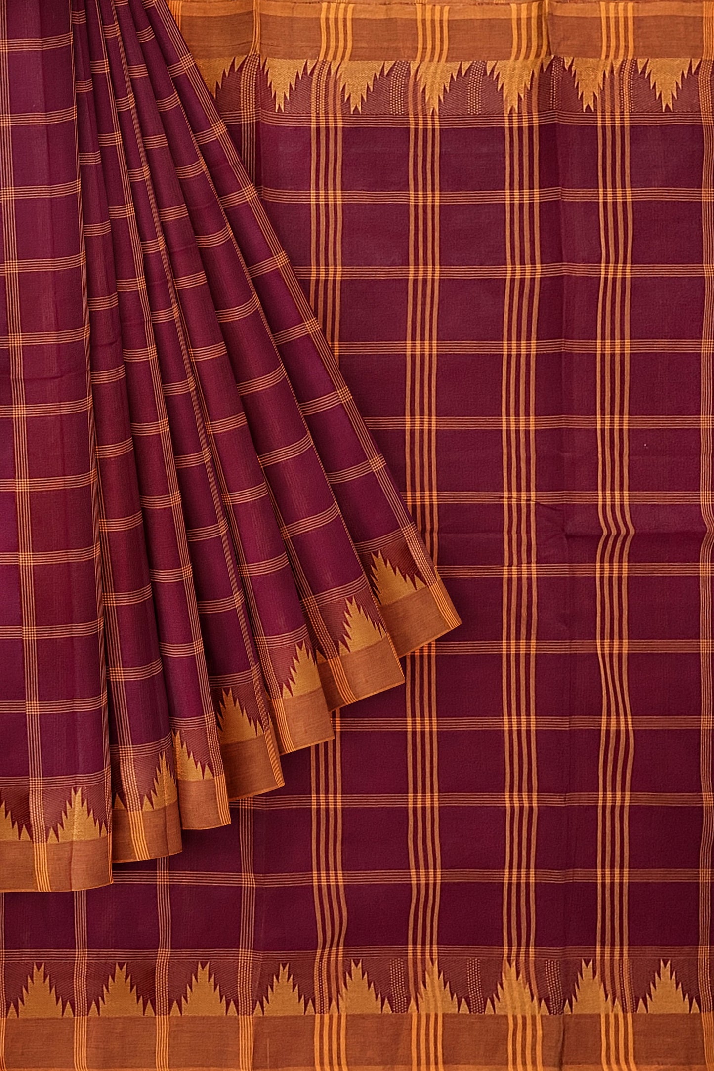 SENSAN Women’s Handloom Chettinad Cotton Saree without Blouse Piece [SKU:4111]