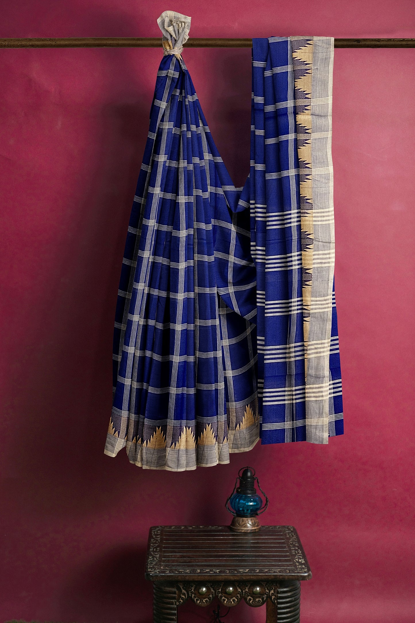 SENSAN Women’s Handloom Chettinad Cotton Saree without Blouse Piece [SKU:4111]