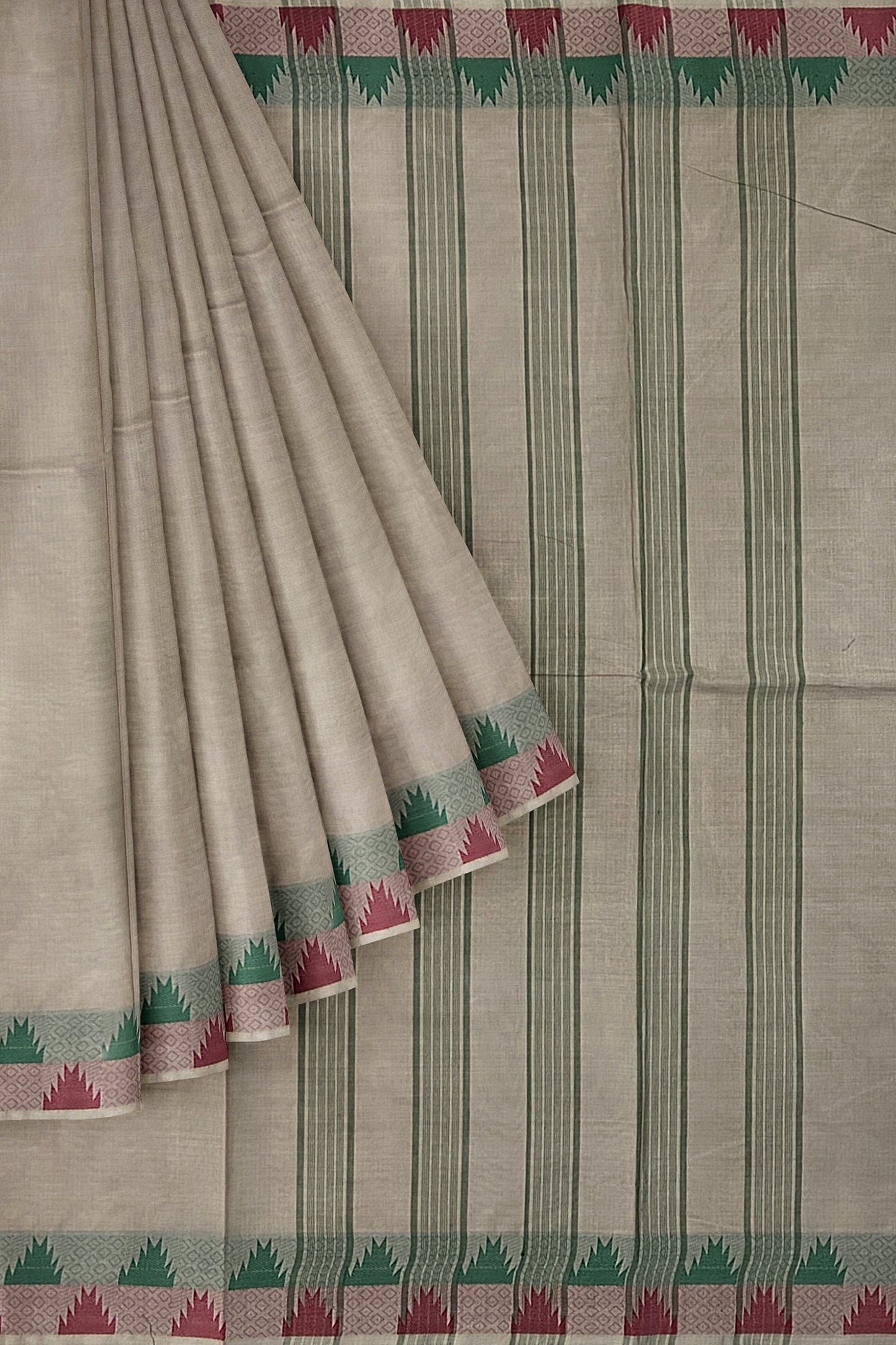 SENSAN Women’s Handloom Chettinad Cotton Saree without Blouse Piece [SKU:4112]