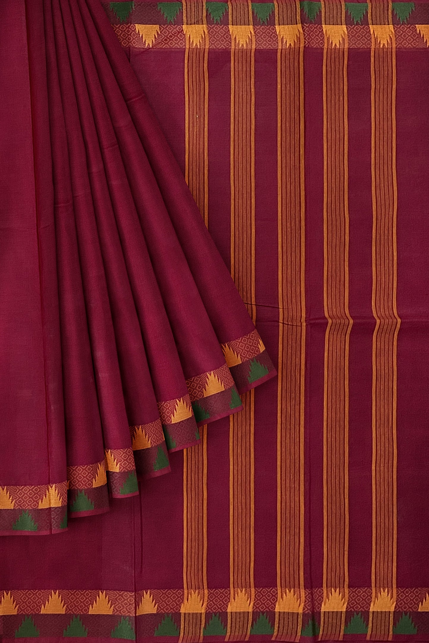 SENSAN Women’s Handloom Chettinad Cotton Saree without Blouse Piece [SKU:4112]