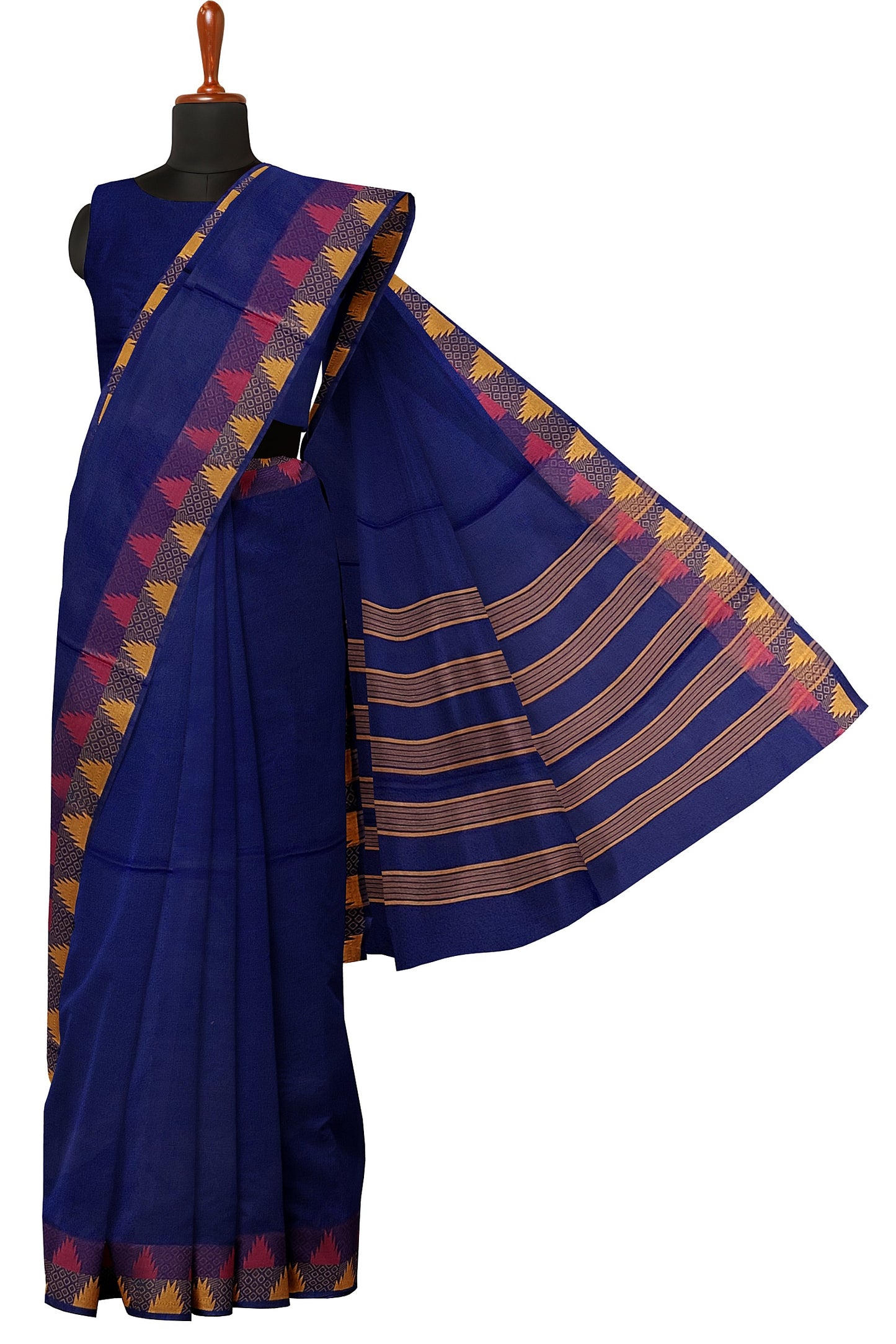 SENSAN Women’s Handloom Chettinad Cotton Saree without Blouse Piece [SKU:4112]