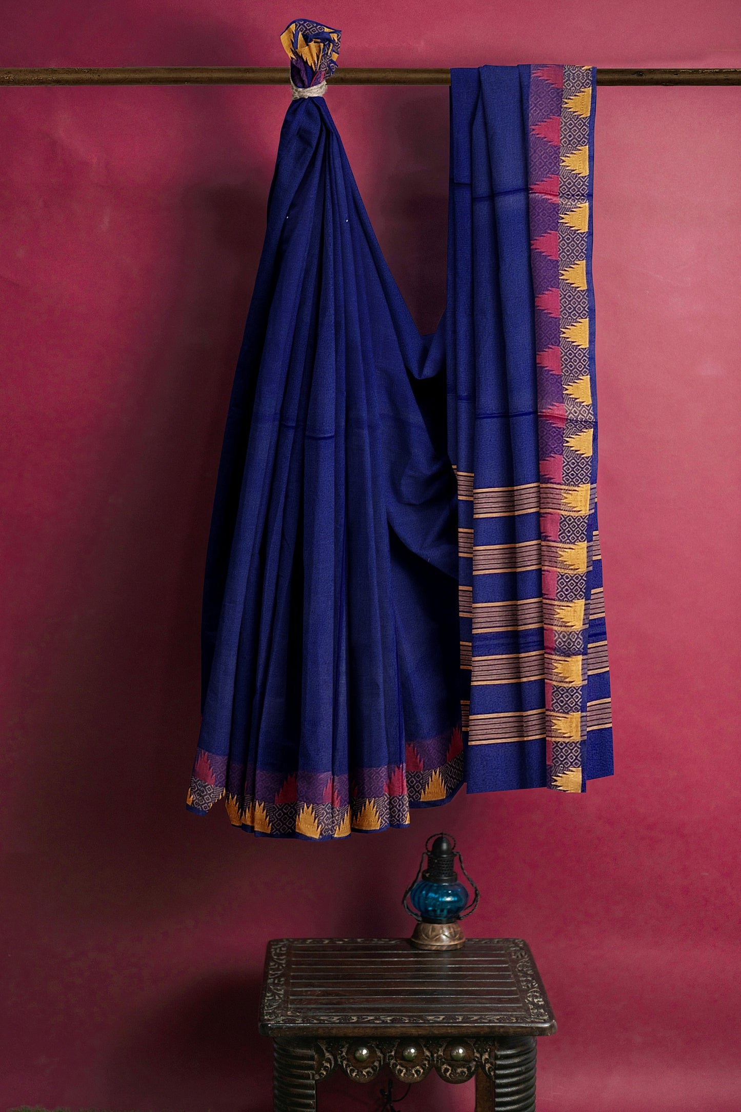 SENSAN Women’s Handloom Chettinad Cotton Saree without Blouse Piece [SKU:4112]