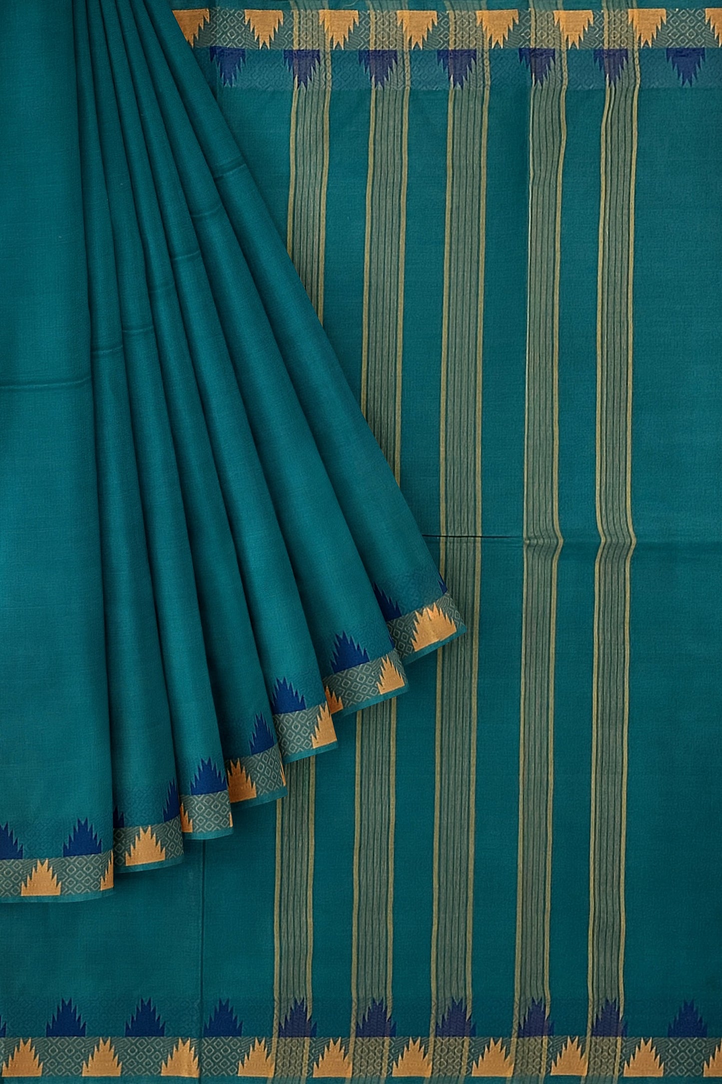 SENSAN Women’s Handloom Chettinad Cotton Saree without Blouse Piece [SKU:4112]