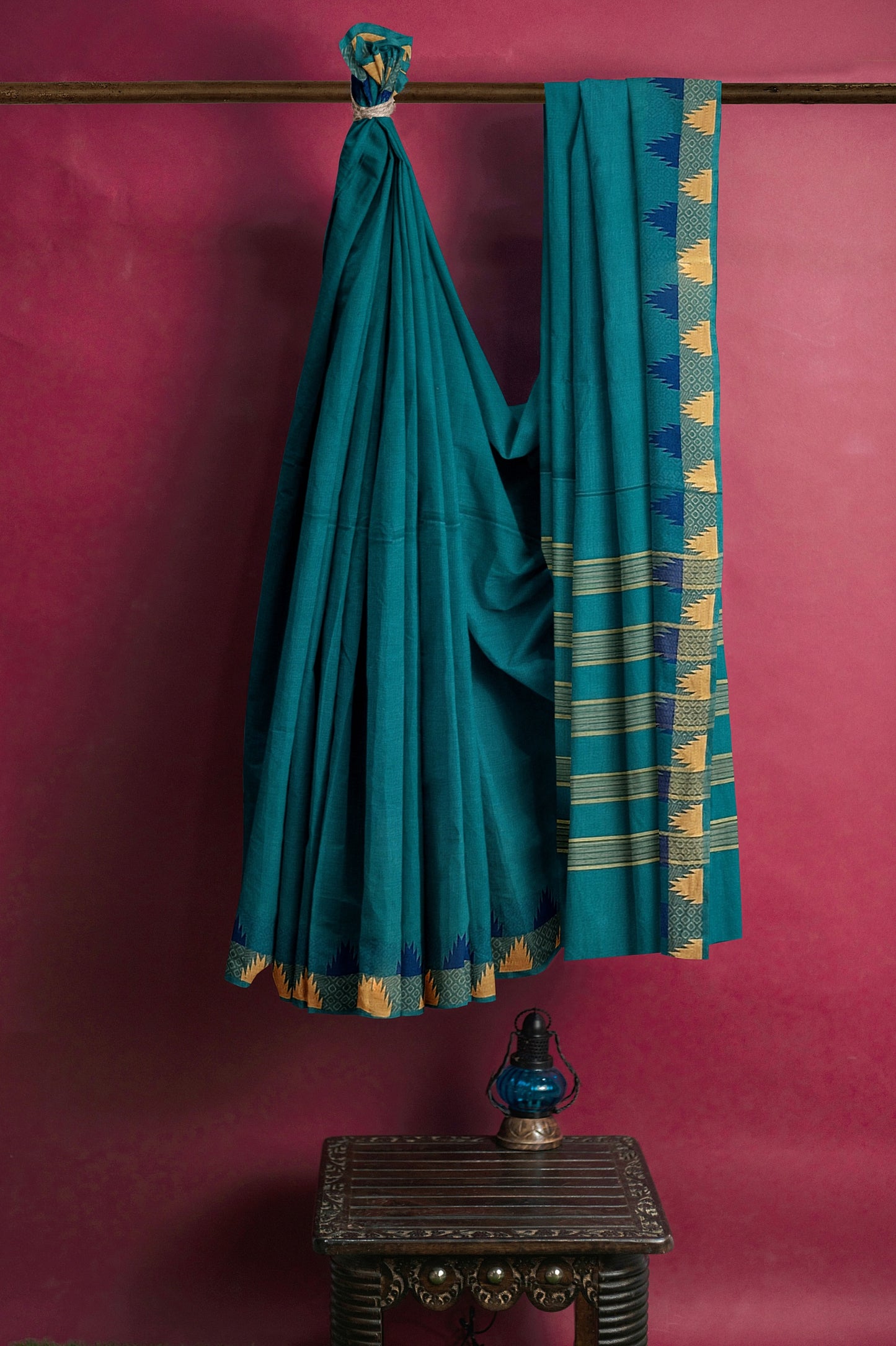 SENSAN Women’s Handloom Chettinad Cotton Saree without Blouse Piece [SKU:4112]