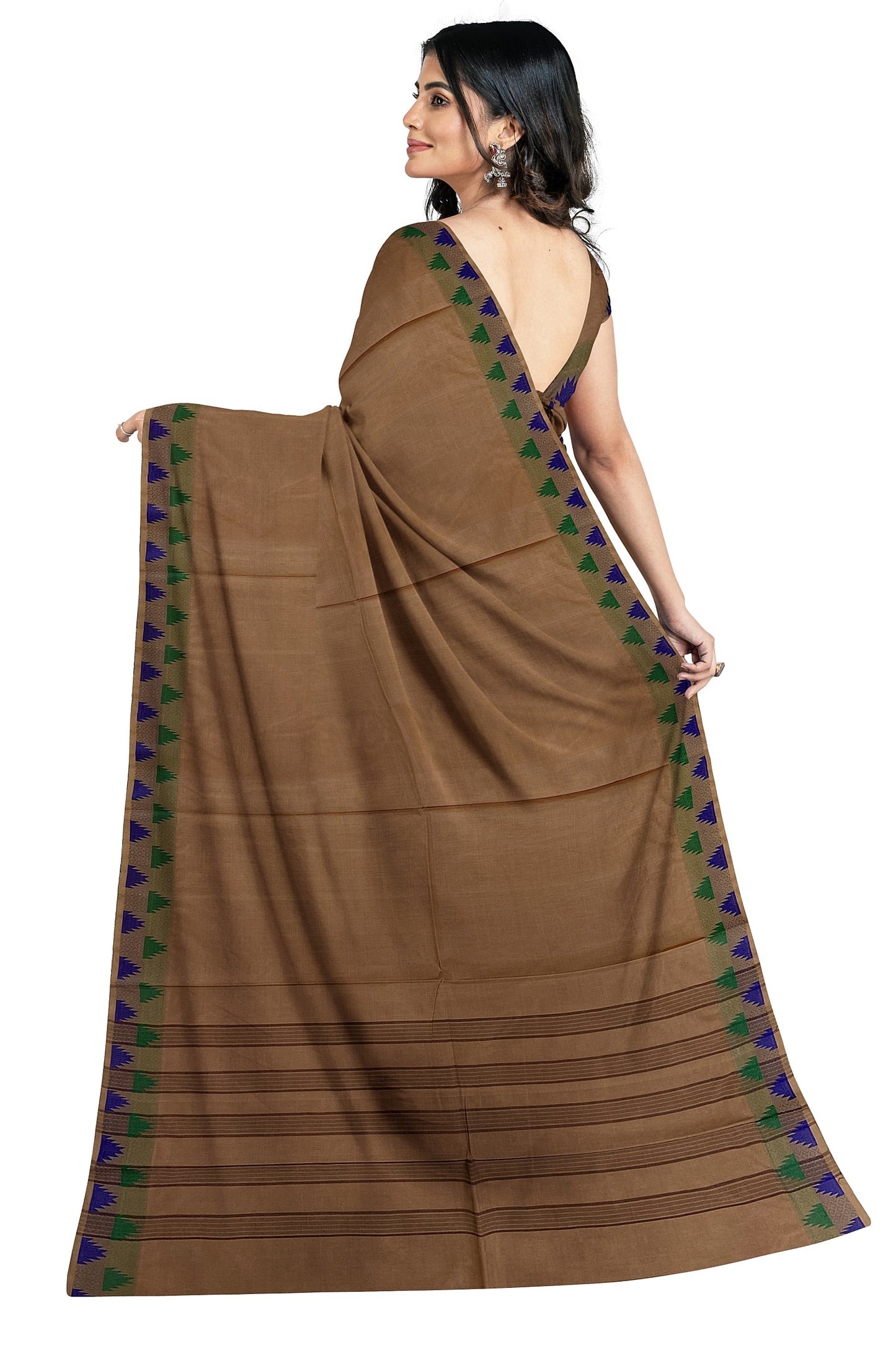 SENSAN Women’s Handloom Chettinad Cotton Saree without Blouse Piece [SKU:4112]