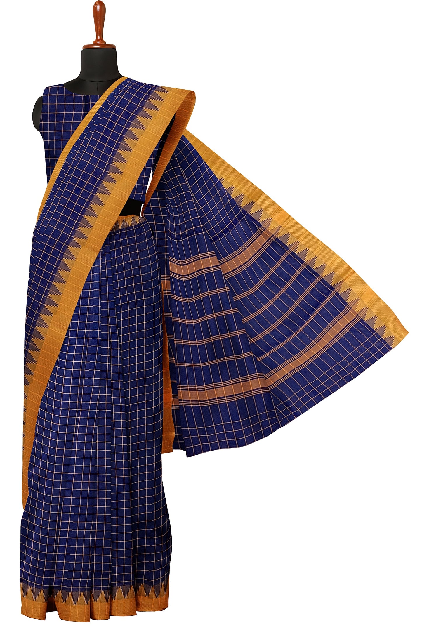 SENSAN Women’s Handloom Chettinad Cotton Saree without Blouse Piece [SKU:4113]