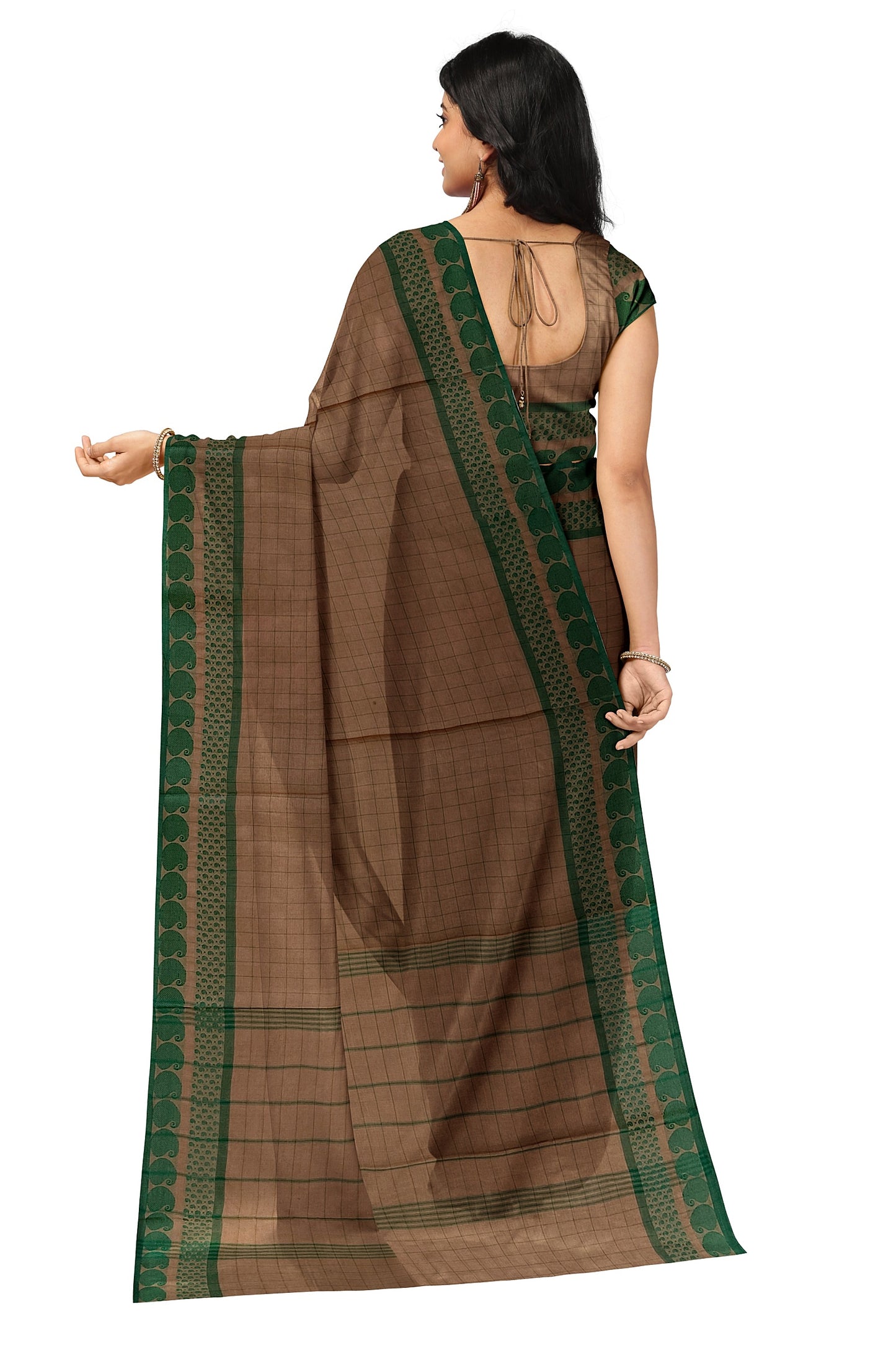 SENSAN Women’s Handloom Chettinad Cotton Saree without Blouse Piece [SKU:4114]