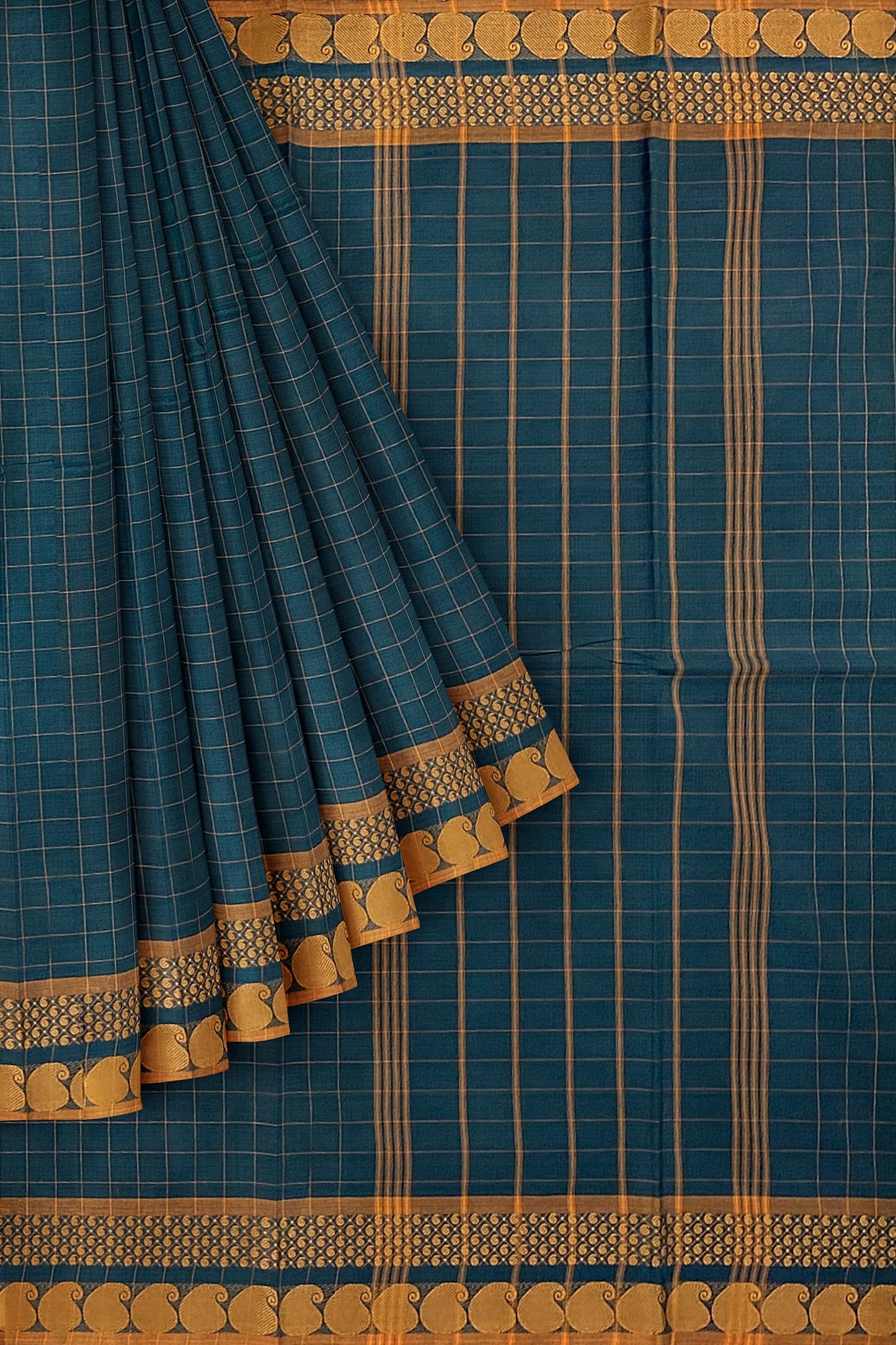 SENSAN Women’s Handloom Chettinad Cotton Saree without Blouse Piece [SKU:4114]