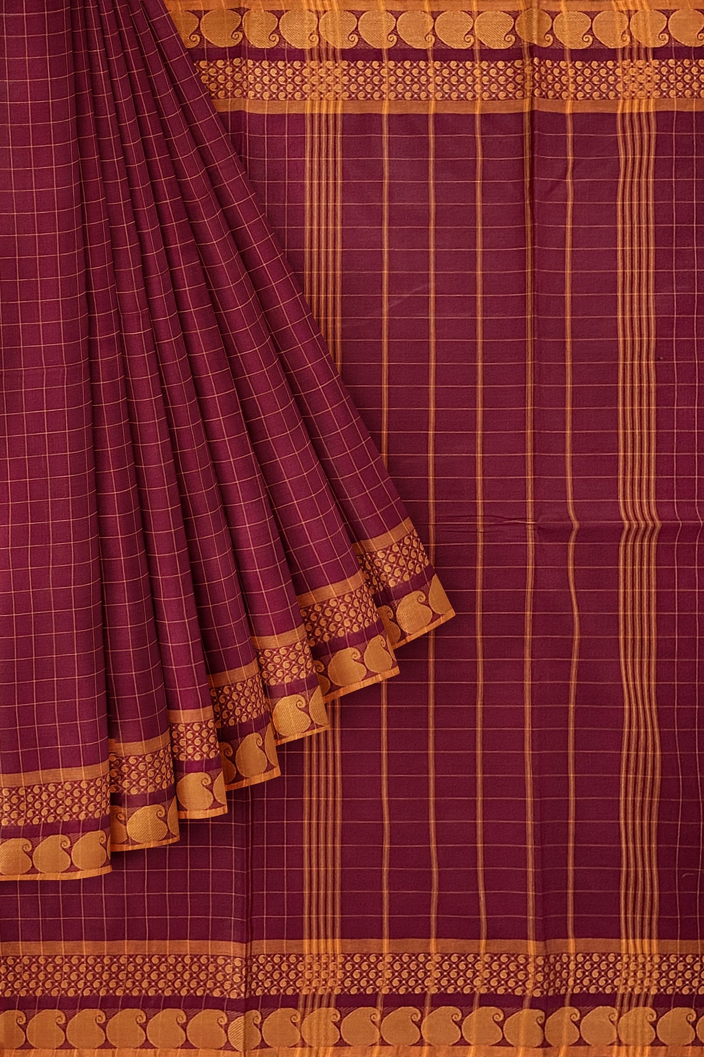 SENSAN Women’s Handloom Chettinad Cotton Saree without Blouse Piece [SKU:4114]