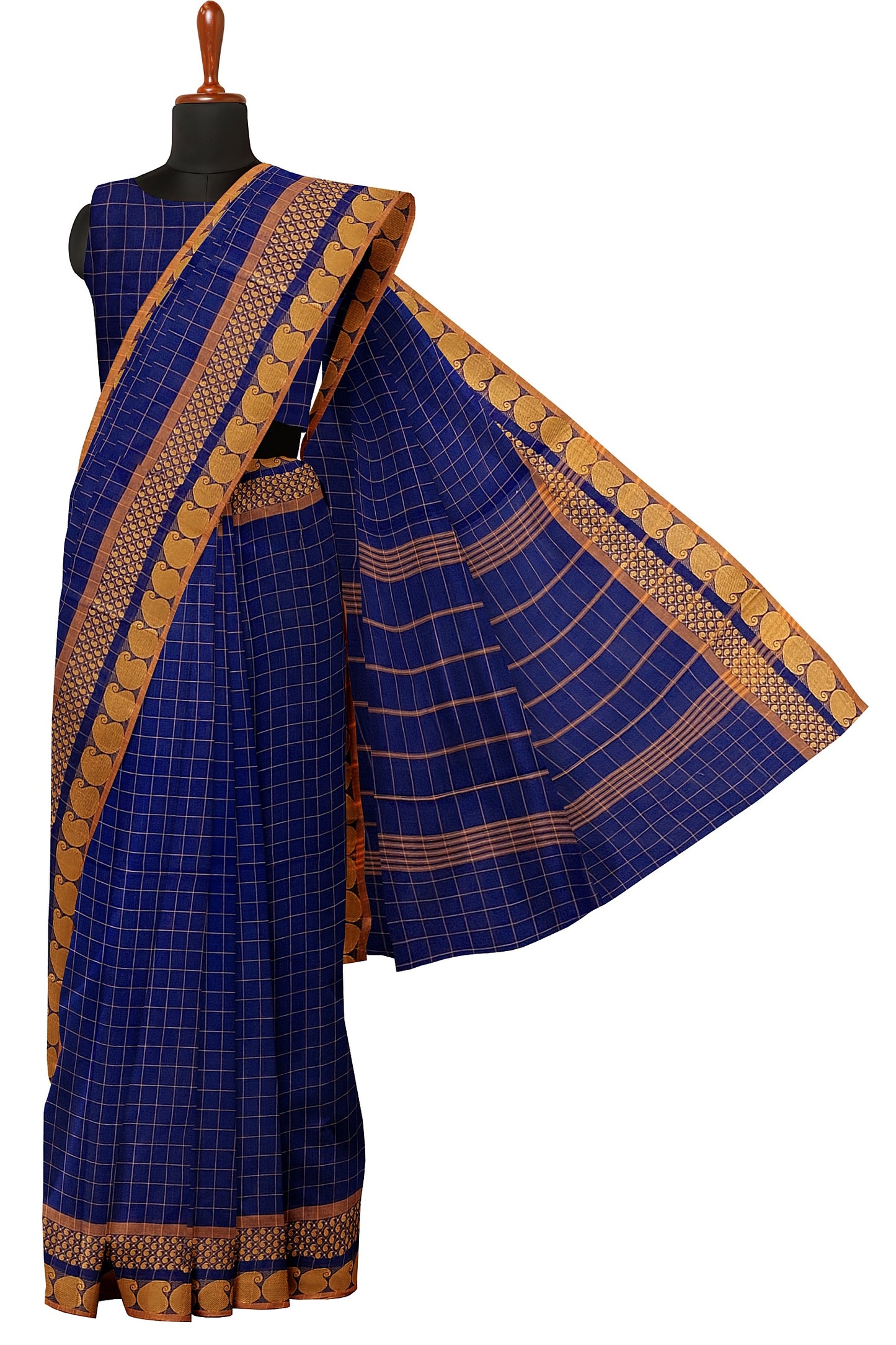SENSAN Women’s Handloom Chettinad Cotton Saree without Blouse Piece [SKU:4114]