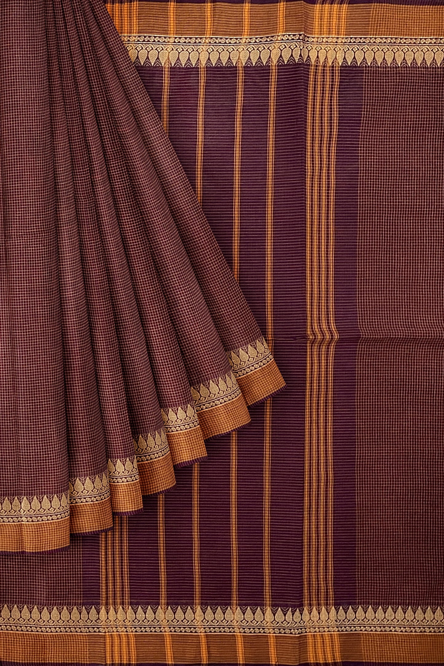 SENSAN Women’s Handloom Chettinad Cotton Saree without Blouse Piece [SKU:4116]
